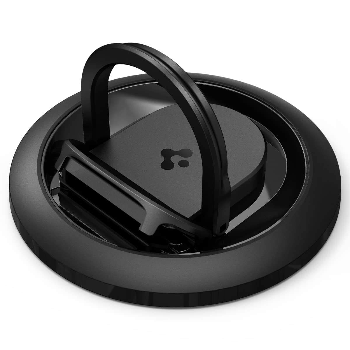 Spigen O-Mag Ring (MagFit) Magnetic Webcam Mount for MacBook Pro/Air - MagSafe Phone Holder Compatible with iPhone 16/15/14/13/12 - Perfect for Video Calls, Live Streaming & Content Creation - Black