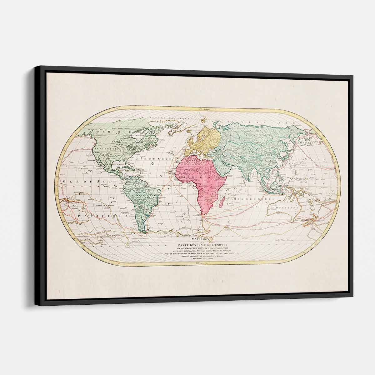 Vintage 1996 World Map Wall Art Canvas - Multi-Color Decorative Poster for Home & Office Decor - Perfect for Living Room, Bedroom or Classroom