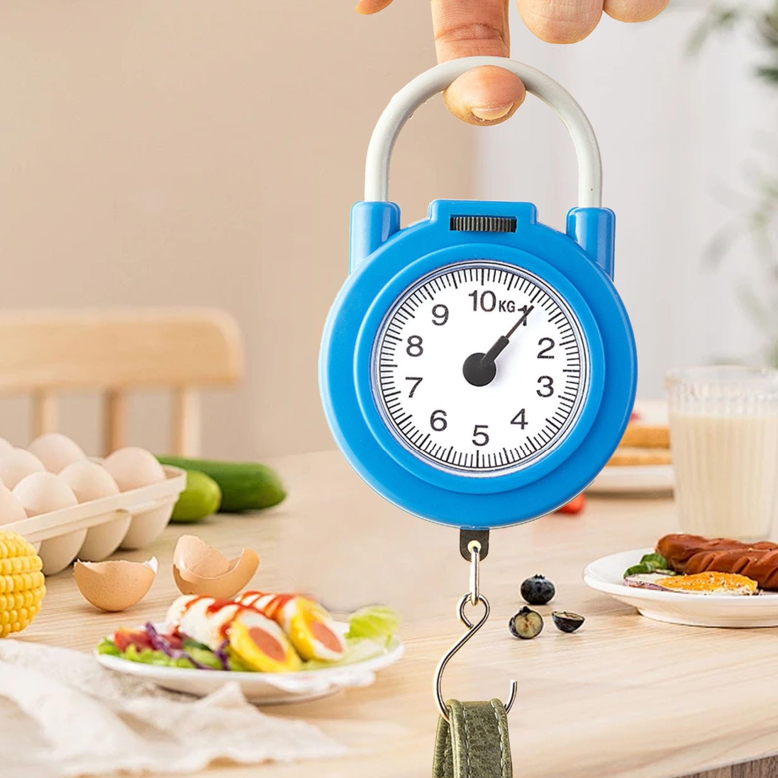 Portable Handheld Dial Scale - Digital Fishing & Kitchen Hanging Scale for Cooking, Groceries, Luggage & Outdoor Use (0.1oz-110lb) | Multi-Purpose Weight Measurement for Home, Travel & Camping
