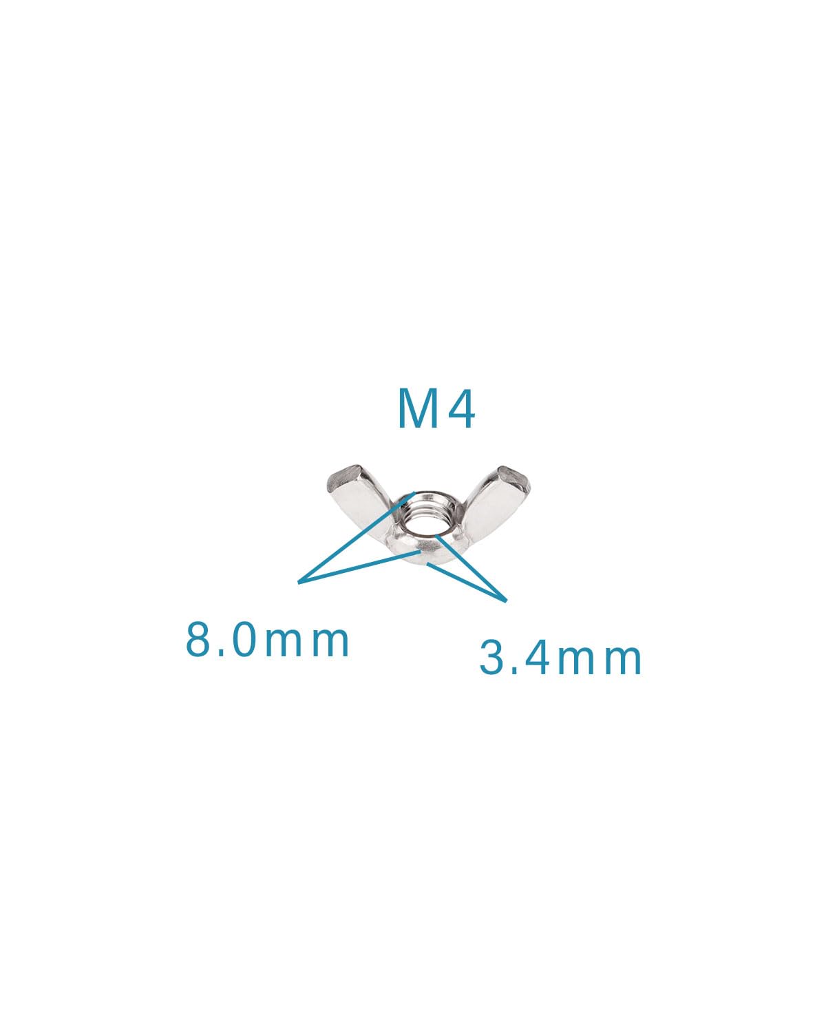 304 Stainless Steel M4 Wing Nuts - Pack of 100 | Corrosion-Resistant Hardware for Home Repair, DIY Projects & Industrial Use | Perfect for Furniture Assembly, Machinery Maintenance & Outdoor Applications