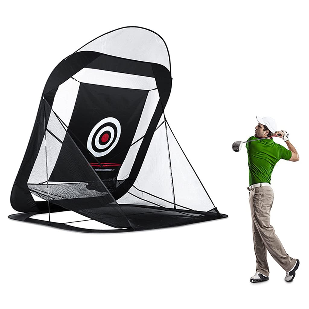 Best Golf Hitting Net for Backyard & Indoor Practice - Portable Swing Training Net with Auto Return & Carry Bag | Foldable Golf Cage for Driving Range, Backyard & Home Use
