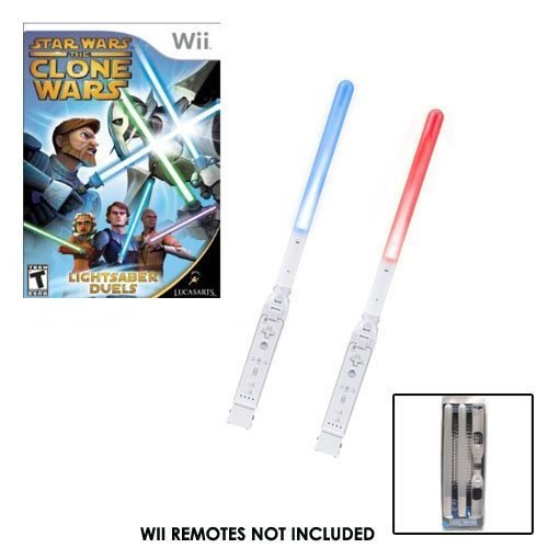 Star Wars The Clone Wars Lightsaber Duels with Dual Glow Sabers for Nintendo Wii - Epic Jedi Battles & Family Gaming Fun