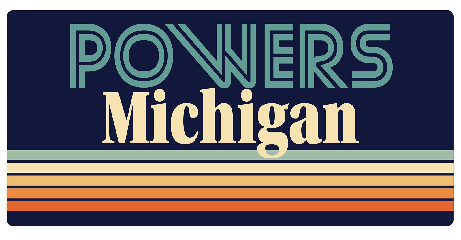 Vintage Retro Design 5 x 2.5-Inch Refrigerator Magnets - Powers Michigan Souvenirs, Perfect for Home Kitchen Decor, Office Whiteboard & Travel Memorabilia