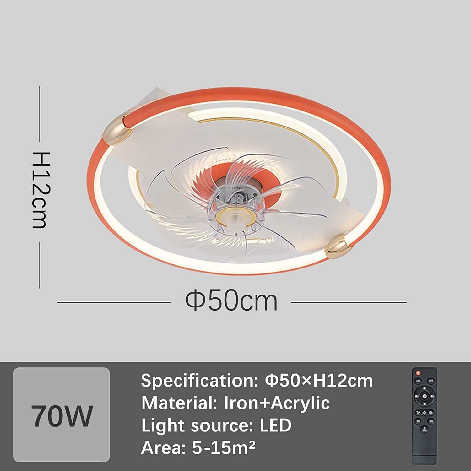 Modern LED Ceiling Fan with Remote Control - 3 Speed Silent Motor & 3 Color Changing Dimmable Light Fixture - Perfect for Bedroom, Living Room and Home Office Cooling & Lighting