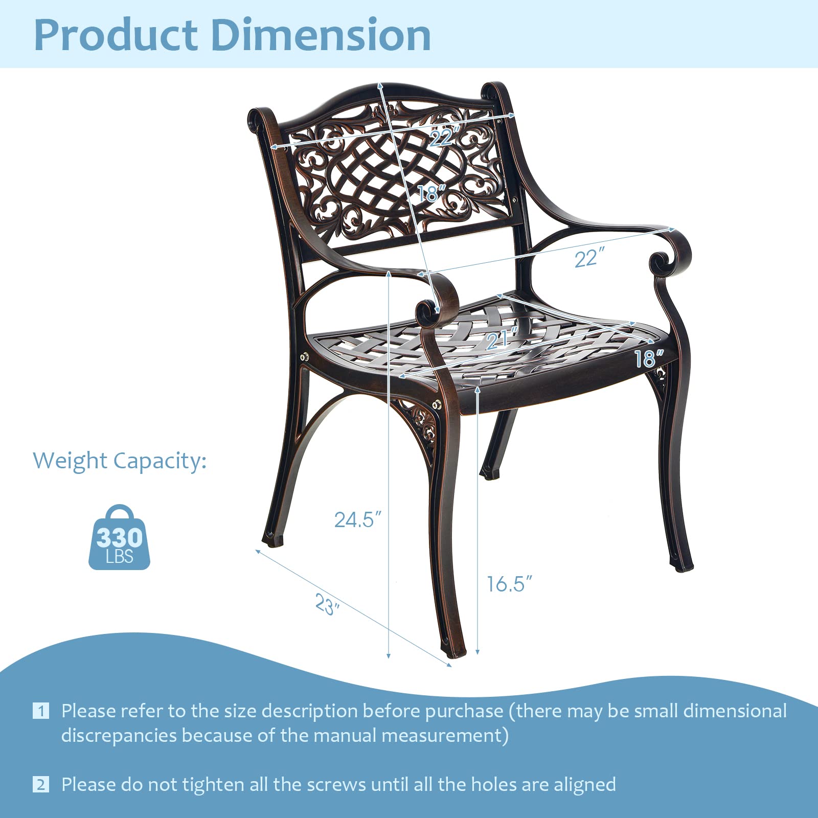 Giantex 4-Piece Patio Dining Set - Cast Aluminum Bistro Chairs with Armrests, Adjustable Feet & All-Weather Design - Outdoor Garden, Deck, Backyard & Poolside Furniture for Relaxing & Entertaining