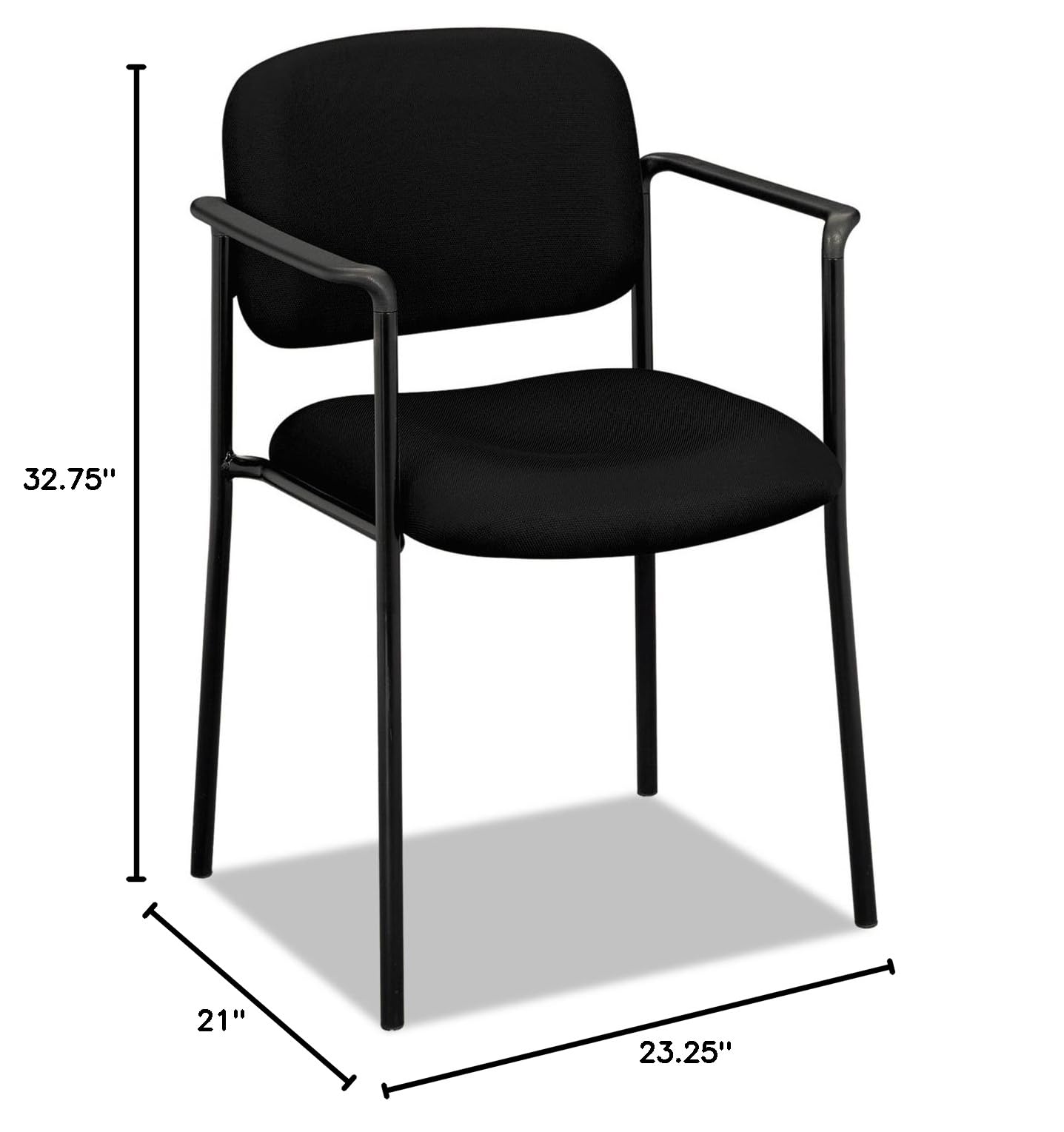 4-Pack Black Stacking Office Chairs - Heavy Duty & Space-Saving for Conference Rooms, Classrooms, and Events