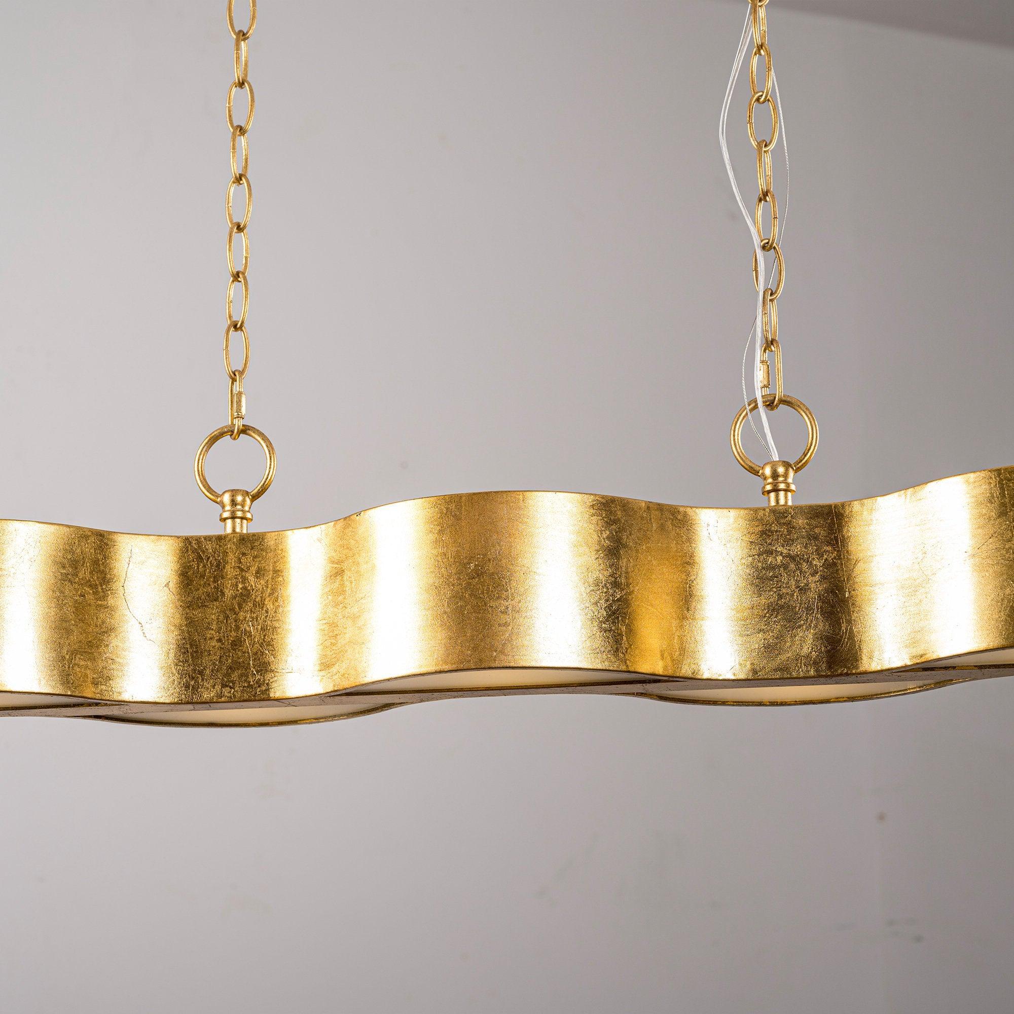 5-Light Golden Modern Dry Rated Pendant Lighting Fixture for Dining Room, Kitchen Island & Foyer - Damp Location Approved
