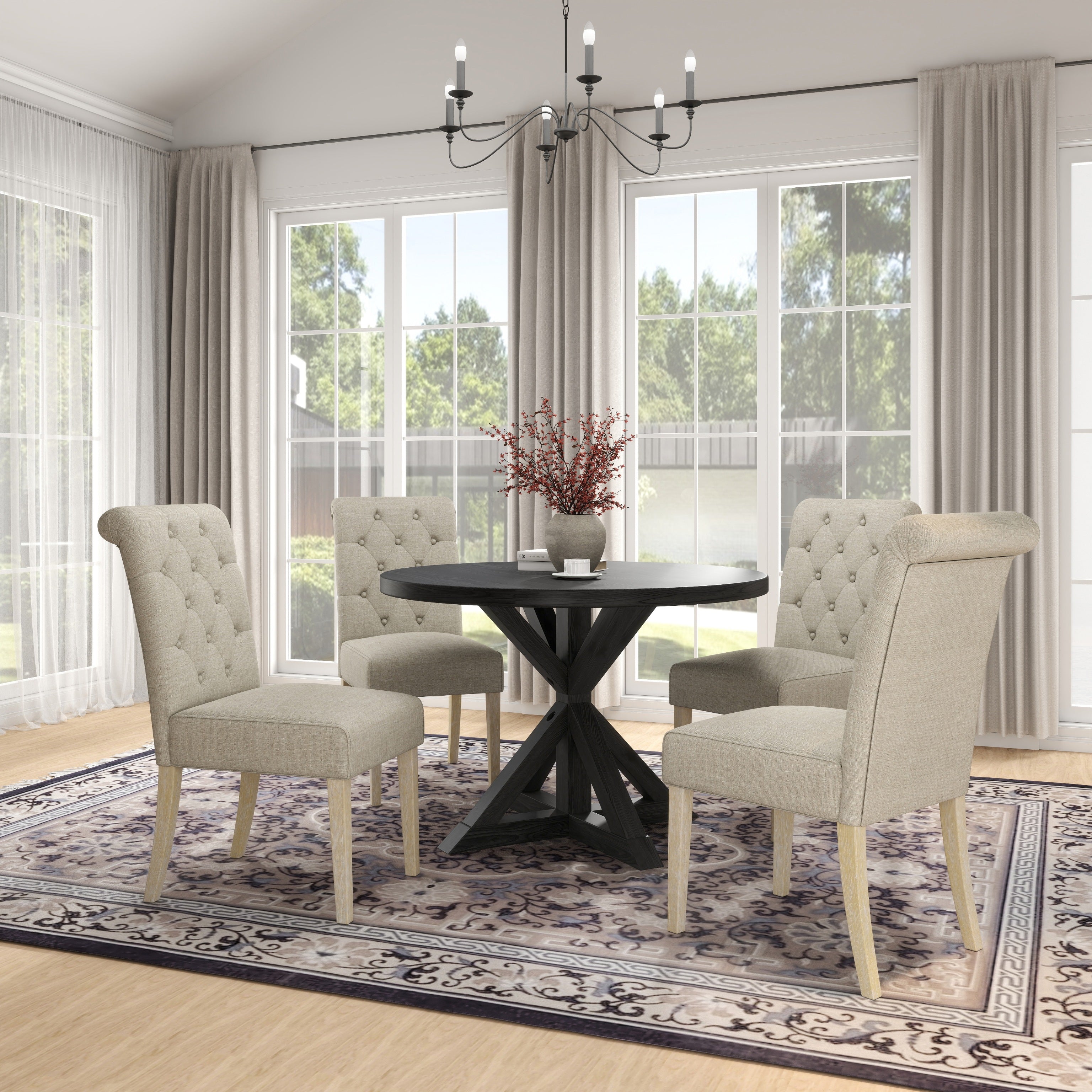 Roundhill Furniture Banff 5-Piece Dining Set - 42