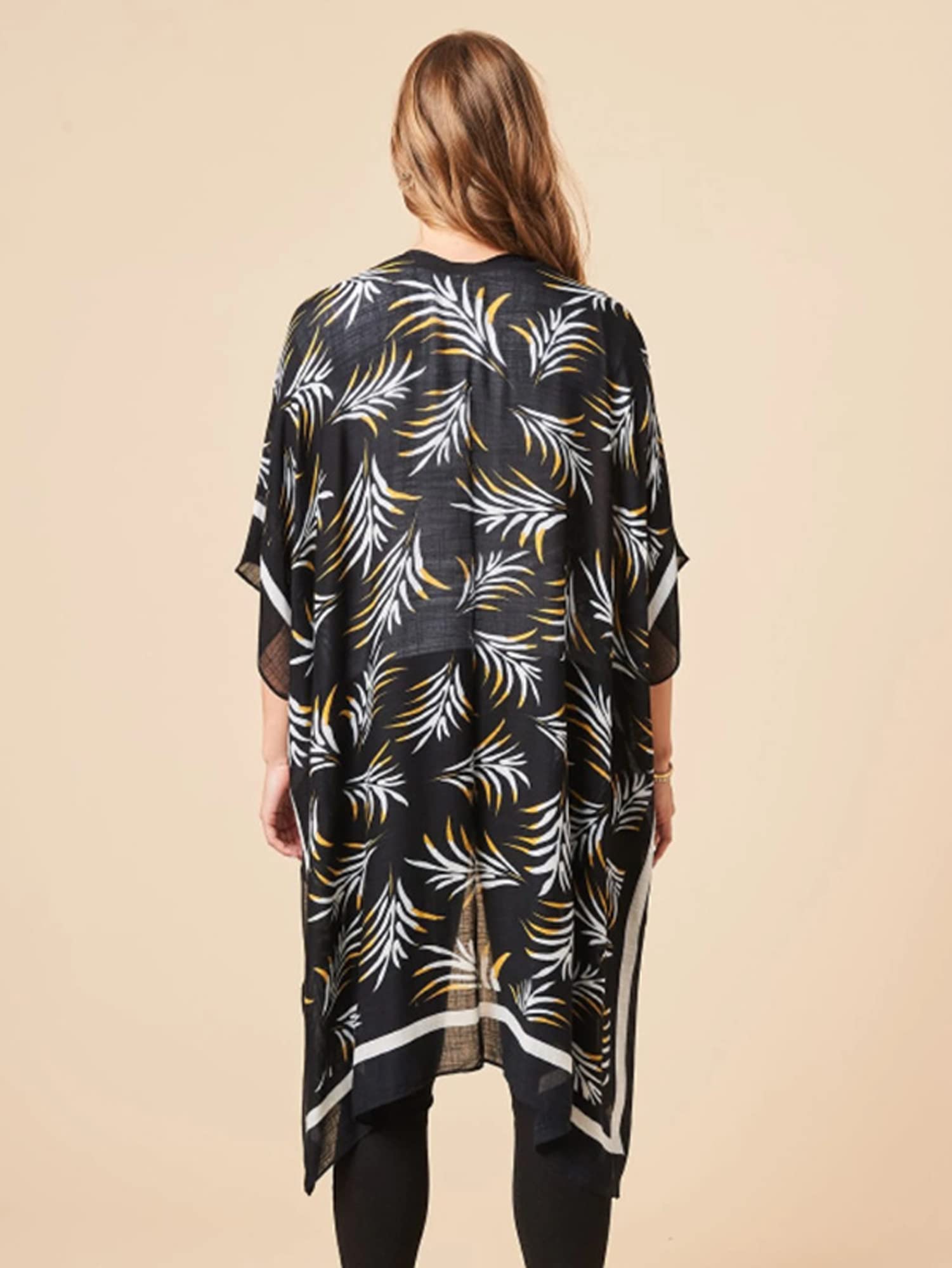 Bohemian Floral Print Women's Beach Cover Up Kimono Cardigan - Lightweight Swimsuit Cover Up for Pool, Beach & Summer Vacation