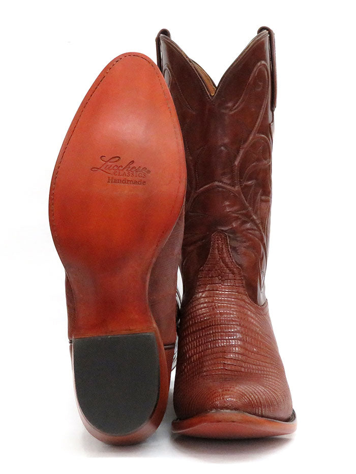 Lucchese L1218.24 Men's Genuine Lizard Skin Cowboy Boots in Peanut Brittle - Western Style, Comfortable Riding & Country Fashion Footwear for Rodeo, Line Dancing & Casual Wear