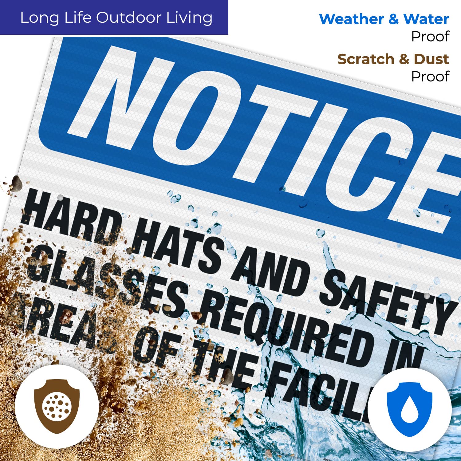 OSHA Compliant Sigo Signs - Hard Hats & Safety Glasses Required Facility Sign | 24x30 Inches | 3M EGP Reflective .080 Aluminum | Fade Resistant | Indoor/Outdoor Use | Made in USA | Perfect for Construction Sites, Warehouses & Industrial Facilities
