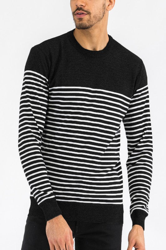Round Neck Striped Sweater for Women - Cozy & Stylish Knit Pullover for Fall & Winter Fashion