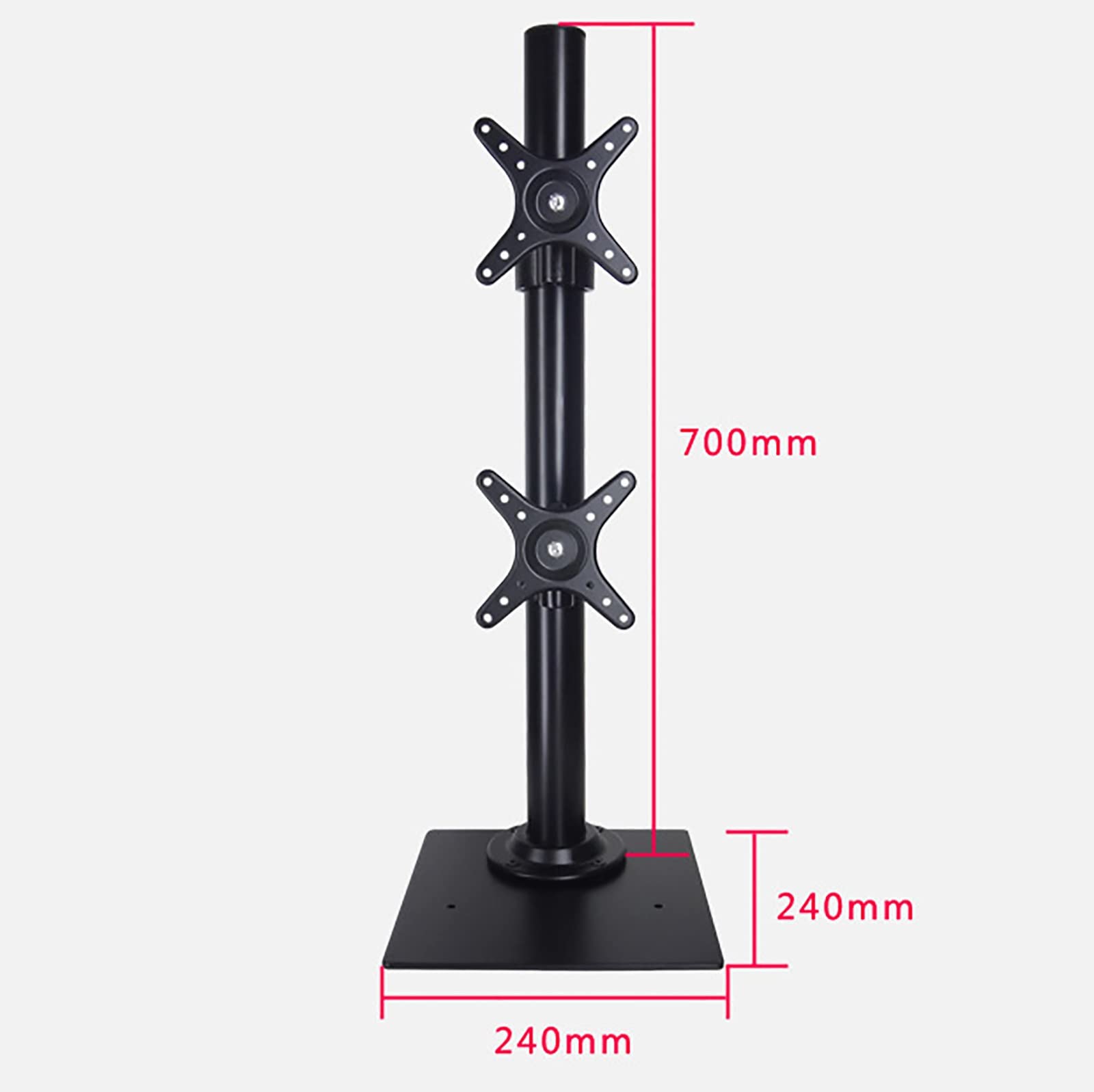 YIHANSS Universal TV Stand & Dual Monitor Stand - Free Standing Desk Mount with Base for 14 to 27 Inch LCD Computer Monitors - VESA 75x75 or 100x100 mm - Perfect for Home Office, Gaming Setup & Workspace Organization