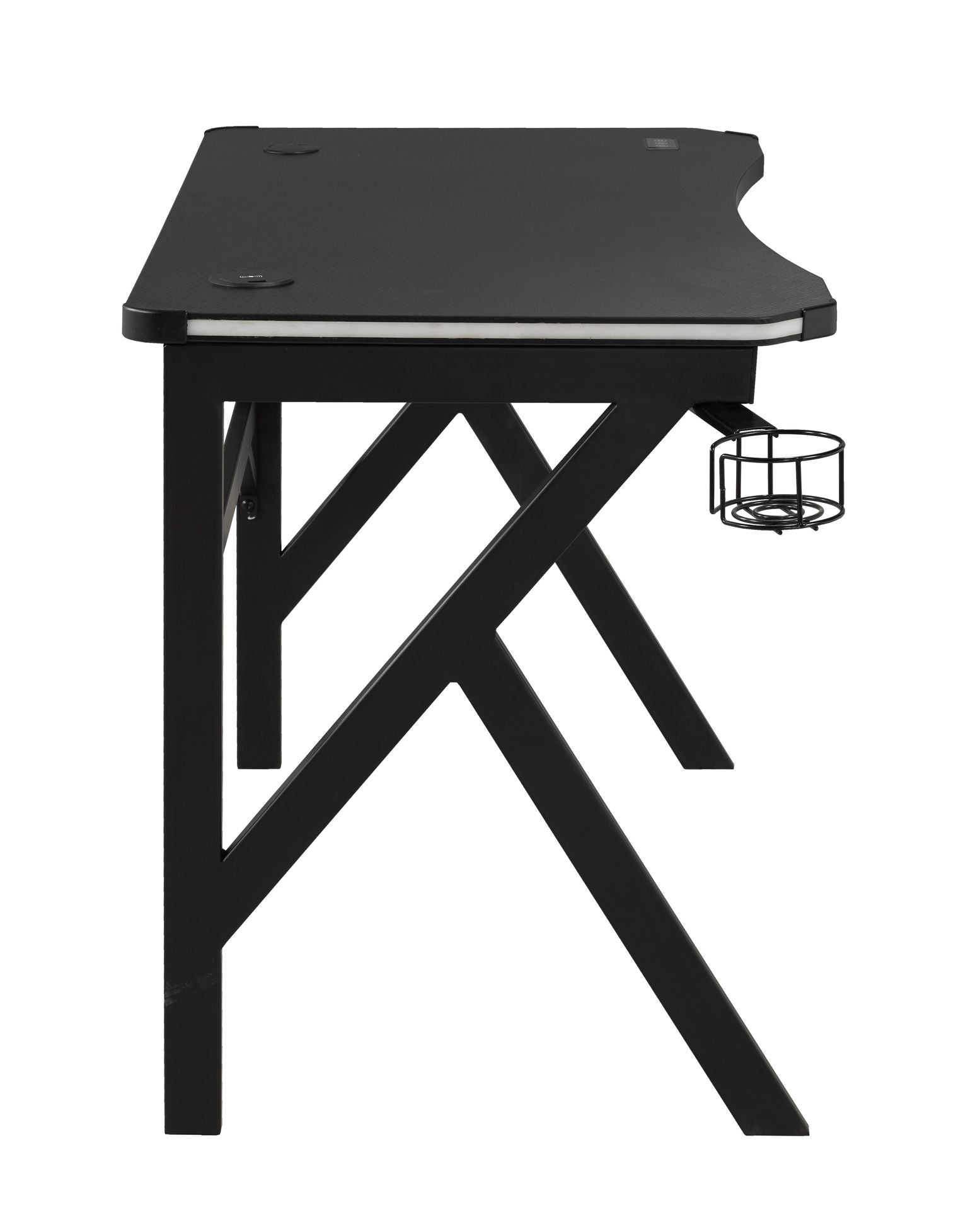 Alina Gaming Desk - 63 Inch Large Computer Desk with Monitor Stand, Ergonomic Design for PC & Console Gaming - Black - Perfect for Home Office, Streaming & Esports Setup