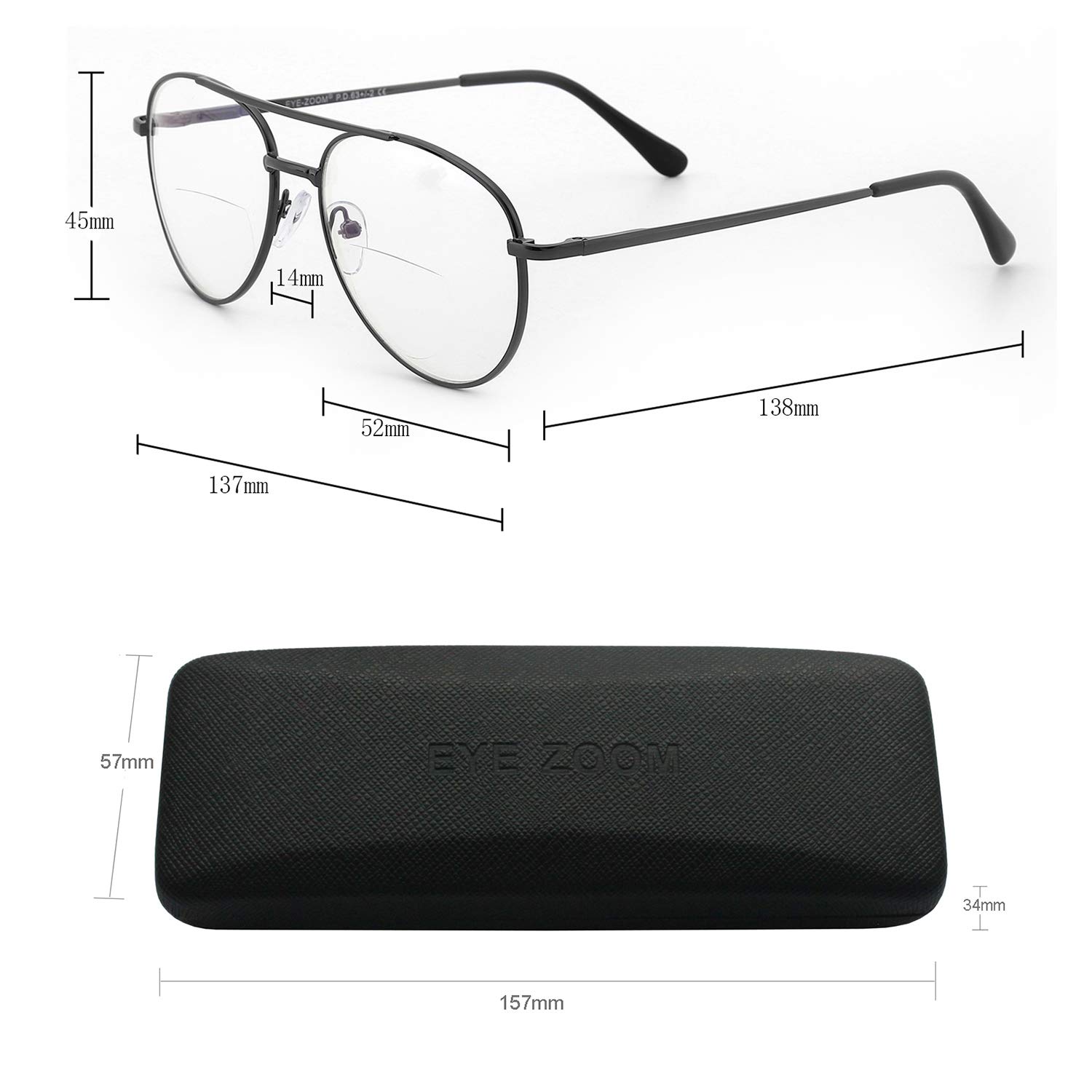 Blue Light Blocking Bifocal Reading Glasses - Aviator Style with UV400 Protection - Perfect for Computer Use, Reading & Outdoor Activities