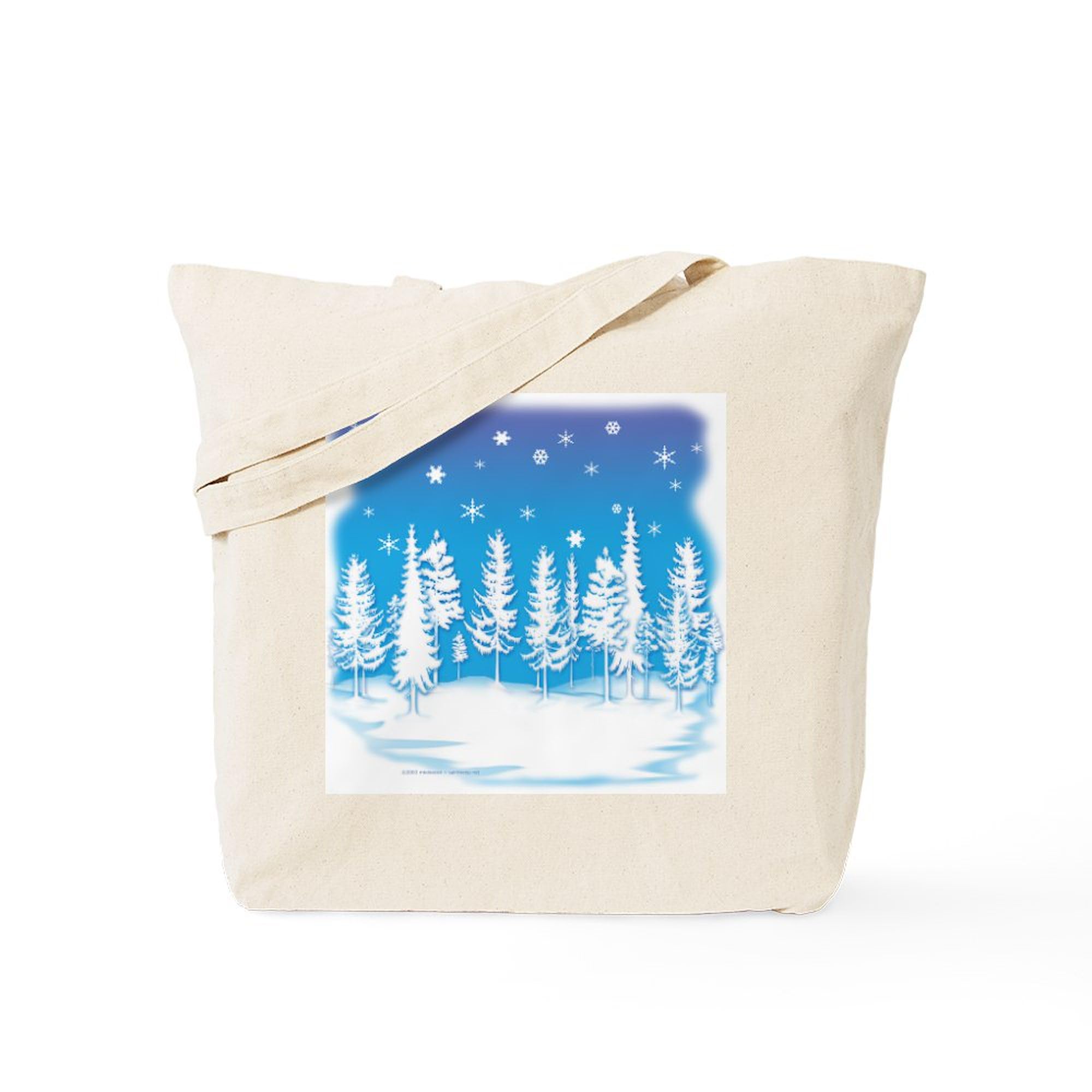 Eco-Friendly Winter Forest Canvas Tote Bag - Natural Reusable Shopping Bag for Groceries, Beach & Daily Use | Durable & Stylish Carryall