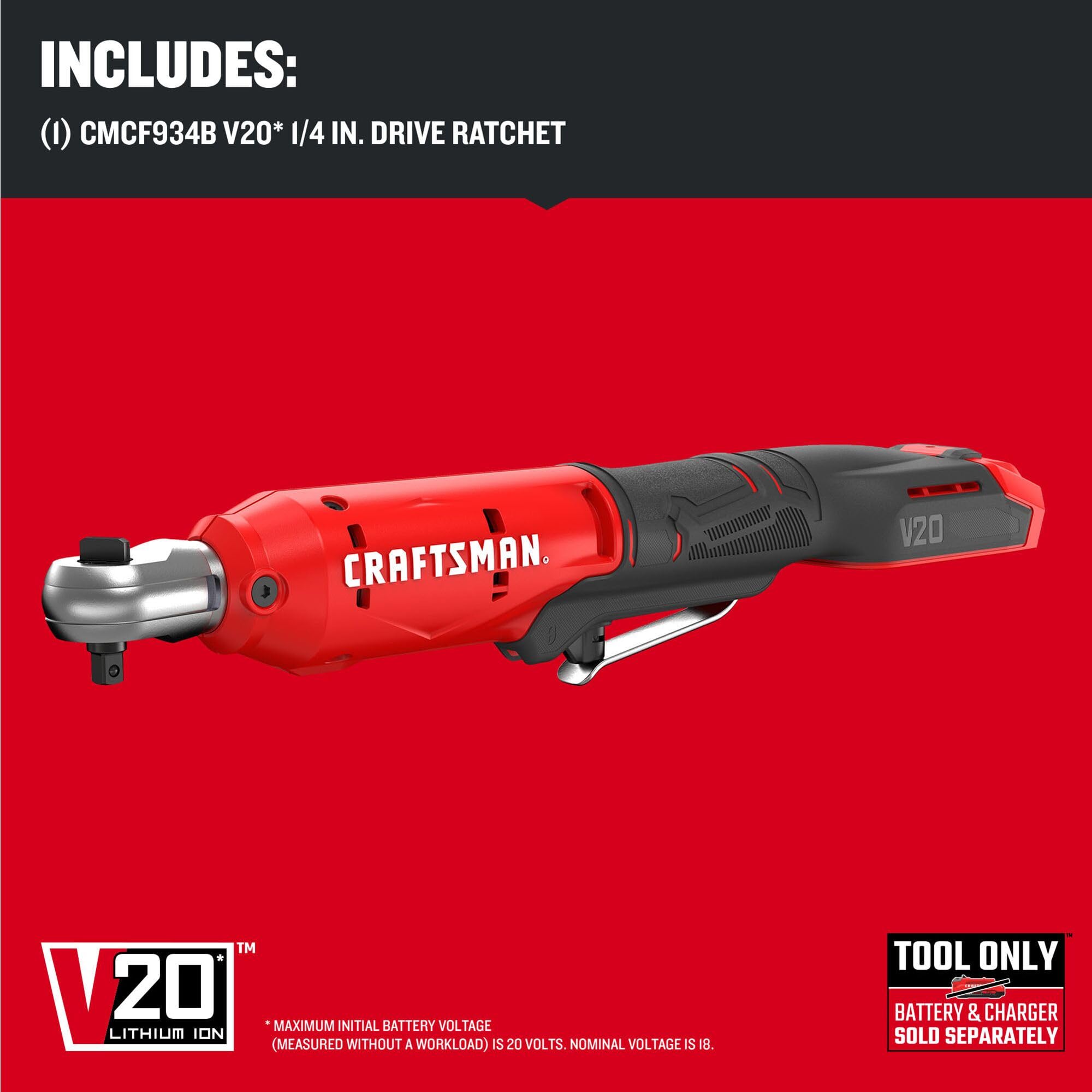 CRAFTSMAN V20 Cordless Ratchet Wrench - 1/4