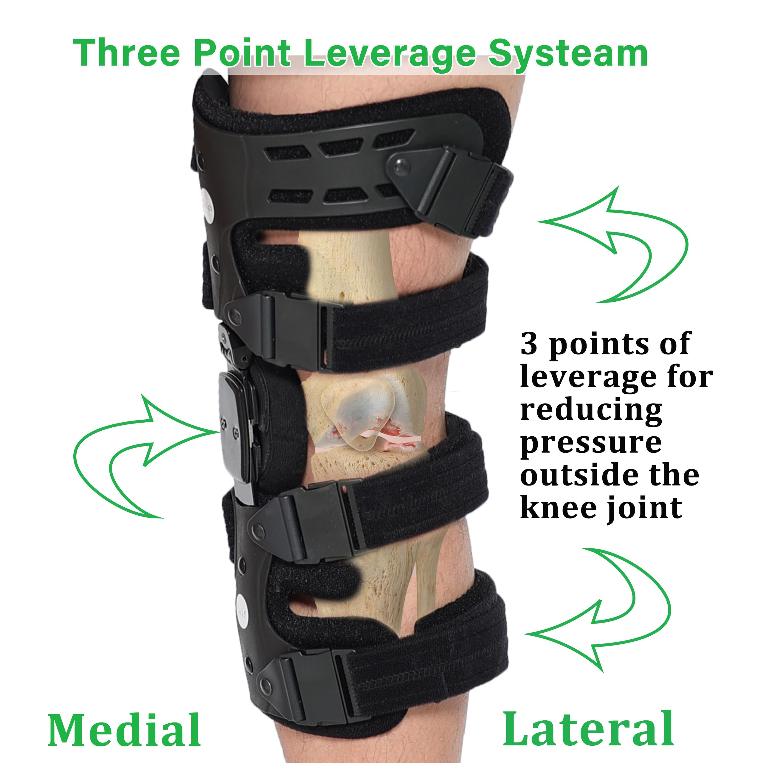 Orthomen Lateral Unloader Knee Brace for Osteoarthritis & Arthritis Pain Relief – Adjustable Support for Bone-on-Bone Joint Degeneration (Right Knee) – Includes Built-in Hex Key – Ideal for Running, Hiking & Daily Mobility