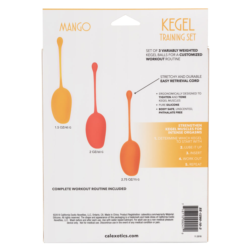 Premium Kegel Exercise Set - 3 Piece Silicone Kegel Trainer for Women (Mango Color) | Pelvic Floor Strengthening | Postpartum Recovery & Bladder Control | Home Workout & Intimate Health