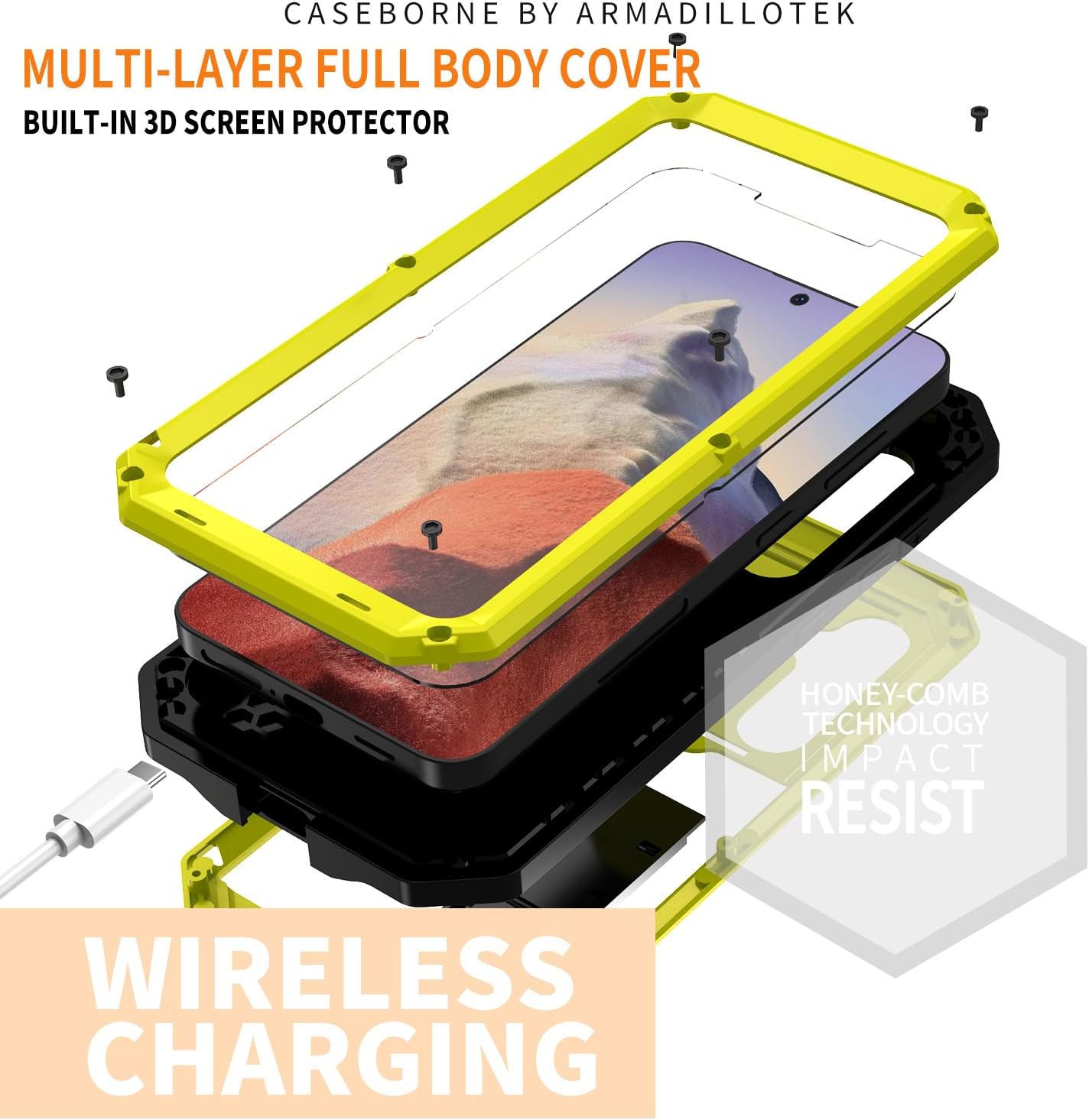 Samsung Galaxy S25 5G Shockproof Aluminum Metal Case - Rugged Protective Cover for Everyday Use, Outdoor Activities & Travel