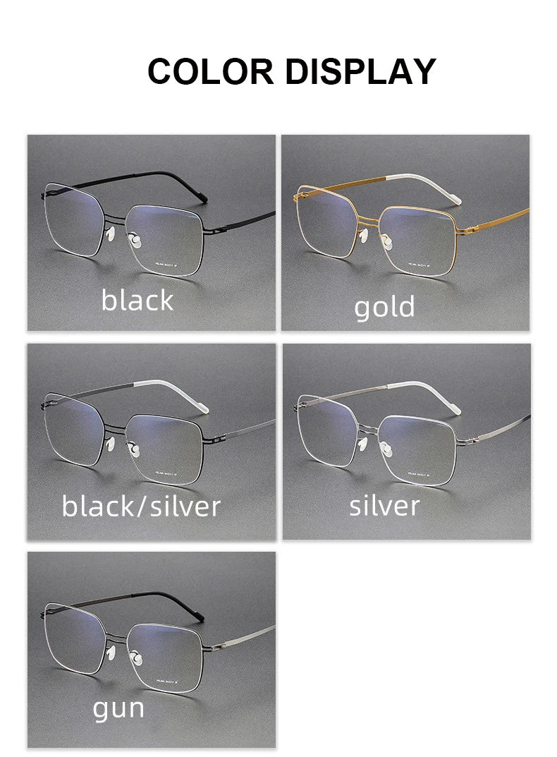 Aimee Women's Full Rim Square Double Bridge Stainless Steel Eyeglasses Frame 22511 - Stylish & Durable for Work, Reading & Fashion
