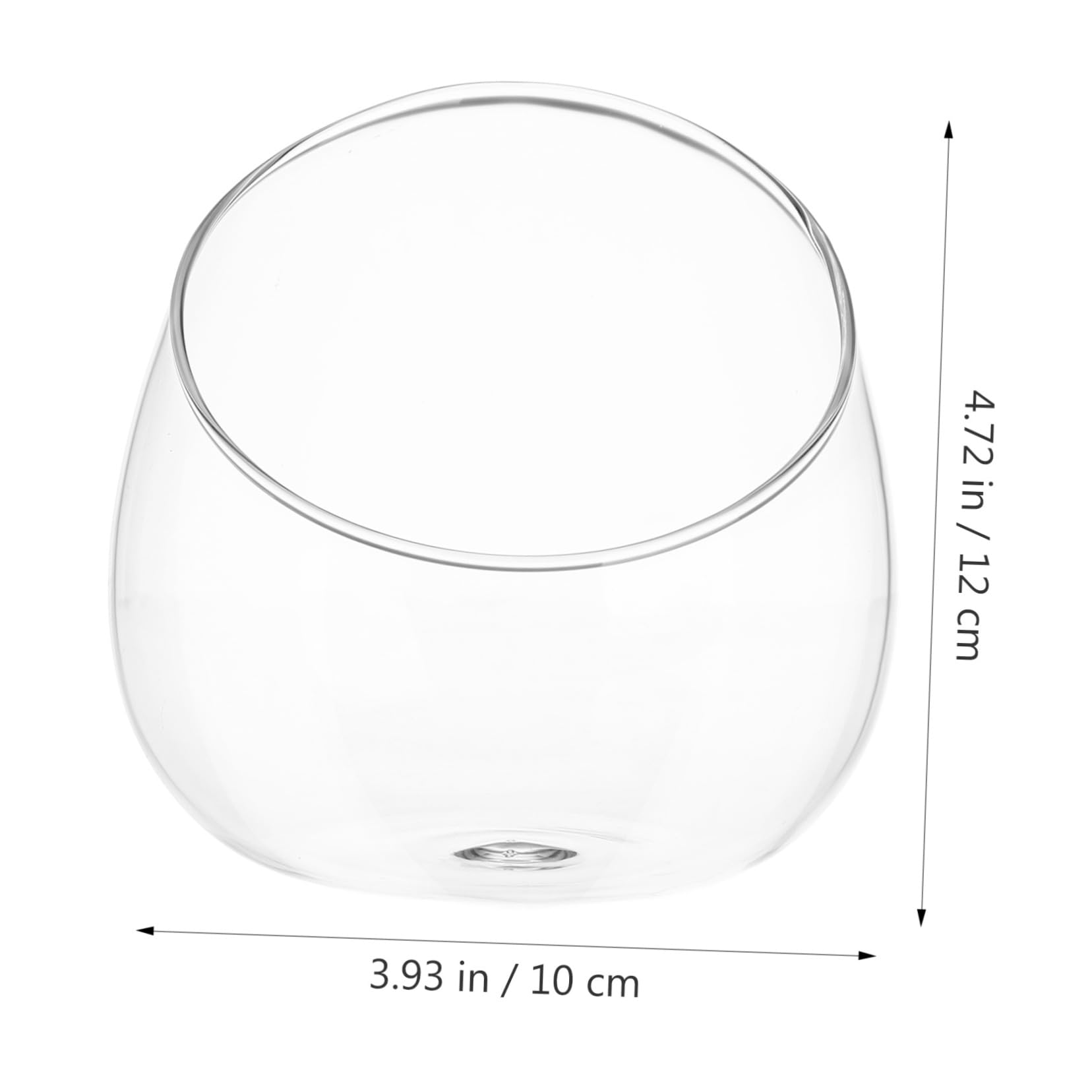 DOITOOL Slanted Glass Terrarium Bowl - Clear Plant Terrarium for Succulents, Air Plants & Micro Landscapes | Ecological Bottle Vase for Home Decor, Office Desk & Gift Ideas | Transparent Glass Bubble Bowl for DIY Mini Garden Projects