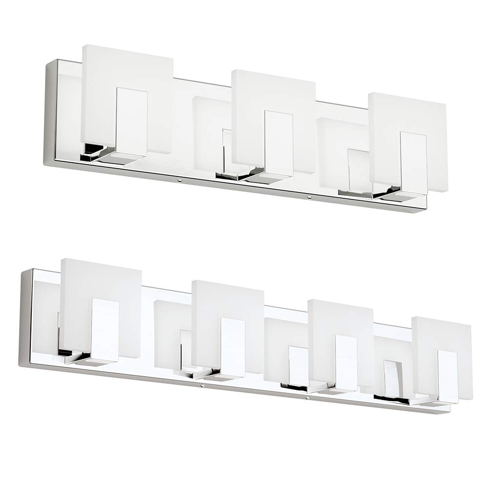 Modern LED Vanity Light for Bathroom - Frosted White Acrylic Up/Down Wall Light Fixture with Adjustable Brightness - Perfect for Mirror Lighting, Powder Room & Spa-Style Bathroom Decor