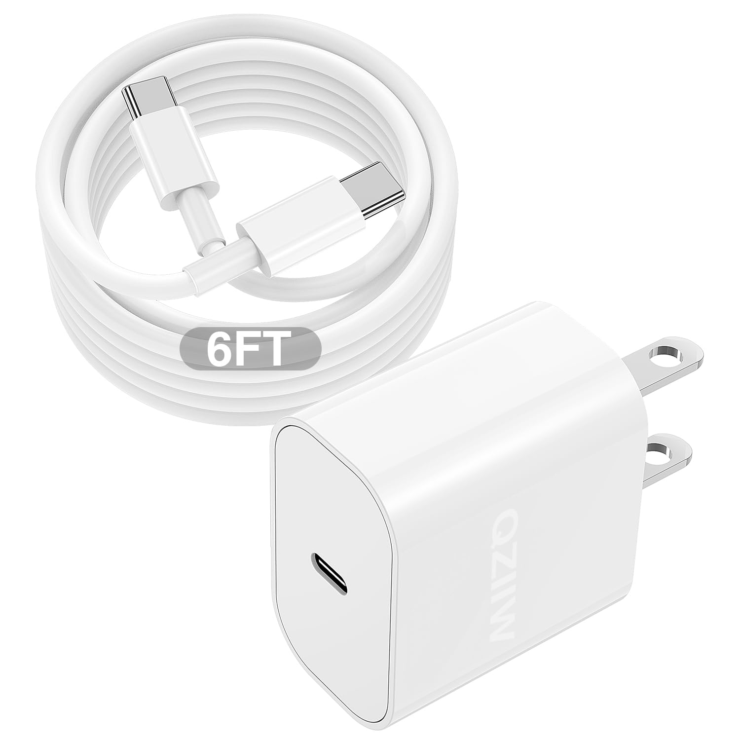 Fast Charger for iPhone 15 Pro/Pro Max/Plus & iPad - 20W USB C Charger with 6FT Fast Charging Cable - Compatible with iPad Pro 12.9/11, iPad Air 5th/4th, iPad Mini - Perfect for Home, Office & Travel Charging