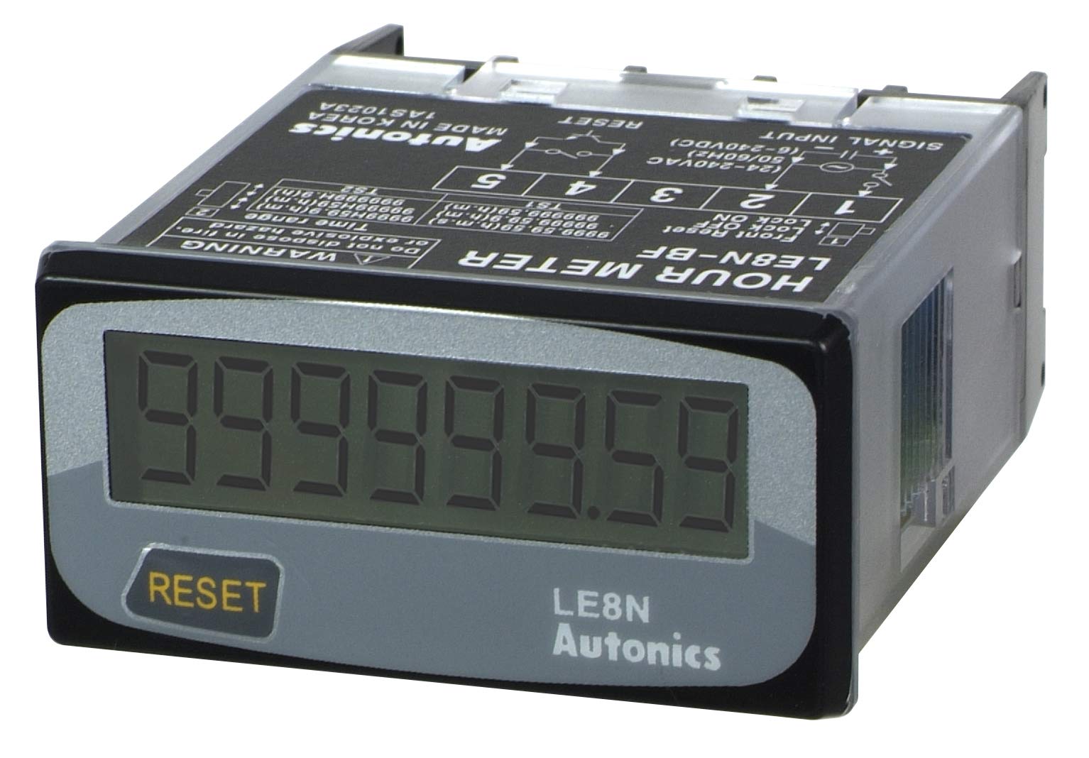Panel Mount Timer - Compact LCD Display with 9999.9h/999999.9h Counters (24mm/48mm) - Perfect for Industrial Control & Automation Systems