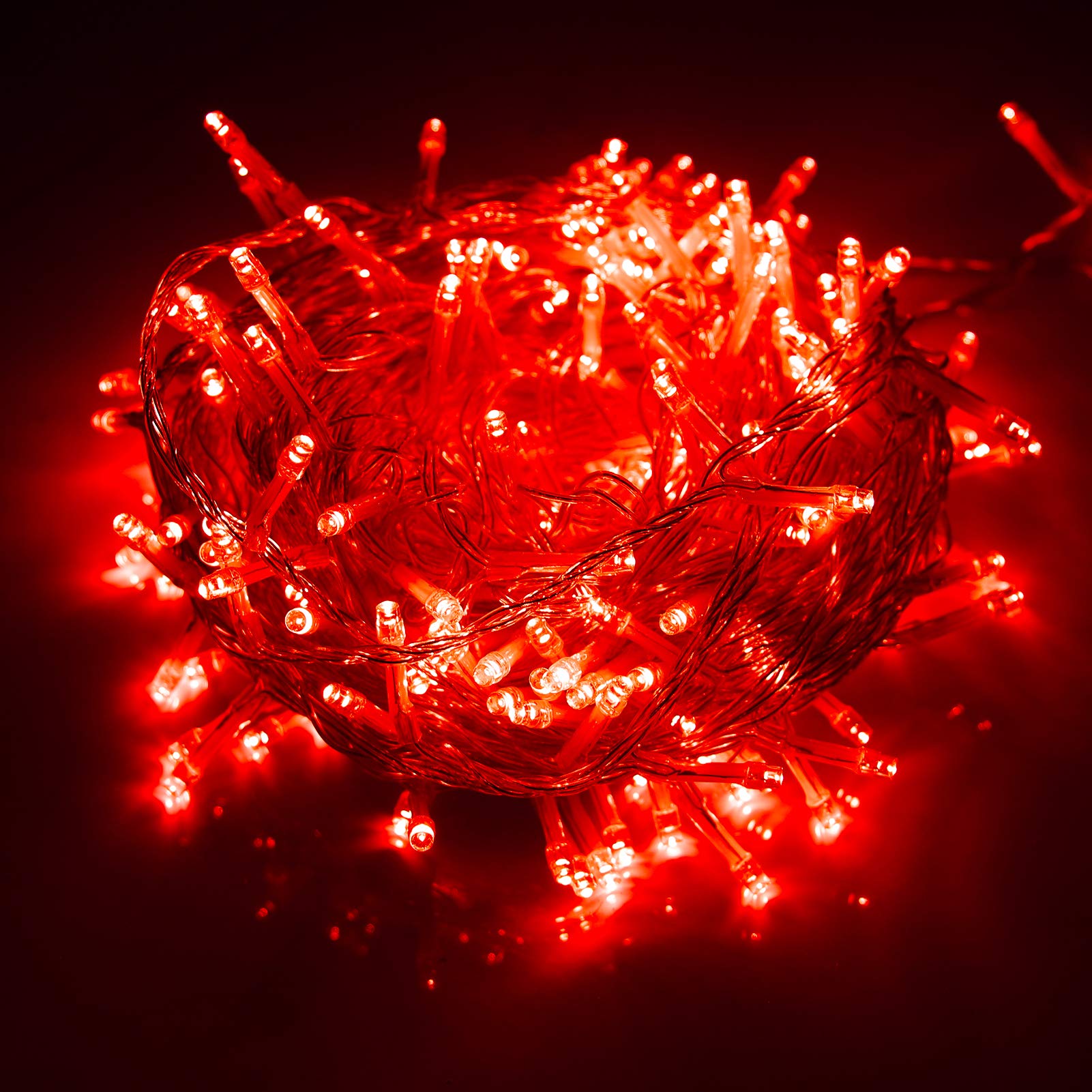 100 LED Red String Lights with Remote Control - 39.4ft USB Fairy Lights for Christmas Tree, Bedroom, Wedding & Party Decorations | Perfect for Holiday, Indoor & Outdoor Decoration
