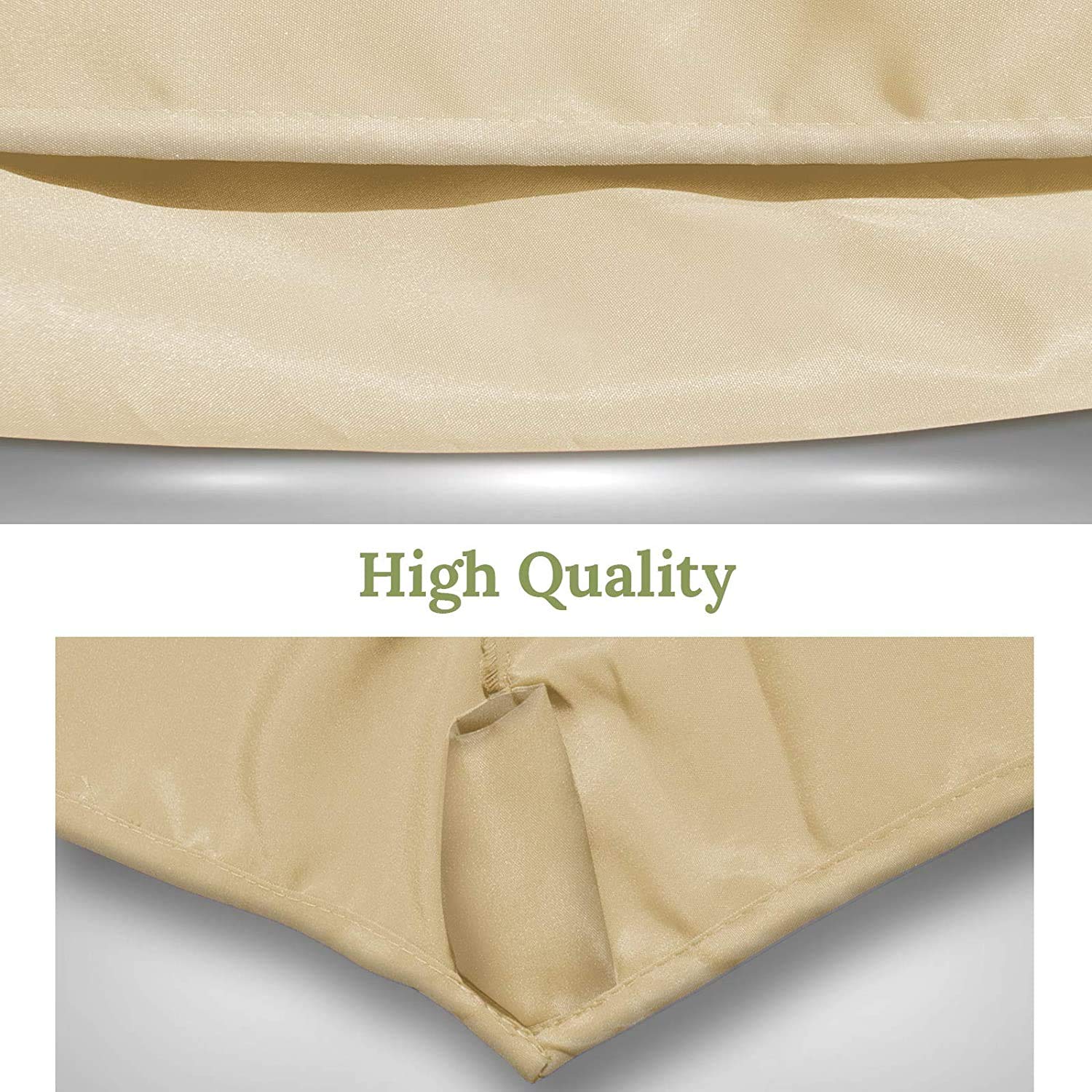 BenefitUSA 9ft 8-Rib Patio Umbrella Replacement Canopy - Beige Waterproof Outdoor Umbrella Cover for Garden, Poolside & Backyard