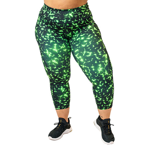 Radioactive Green Leggings for Women - High Waist Yoga Pants for Workout, Running & Fitness | Trendy Activewear for Gym & Daily Wear