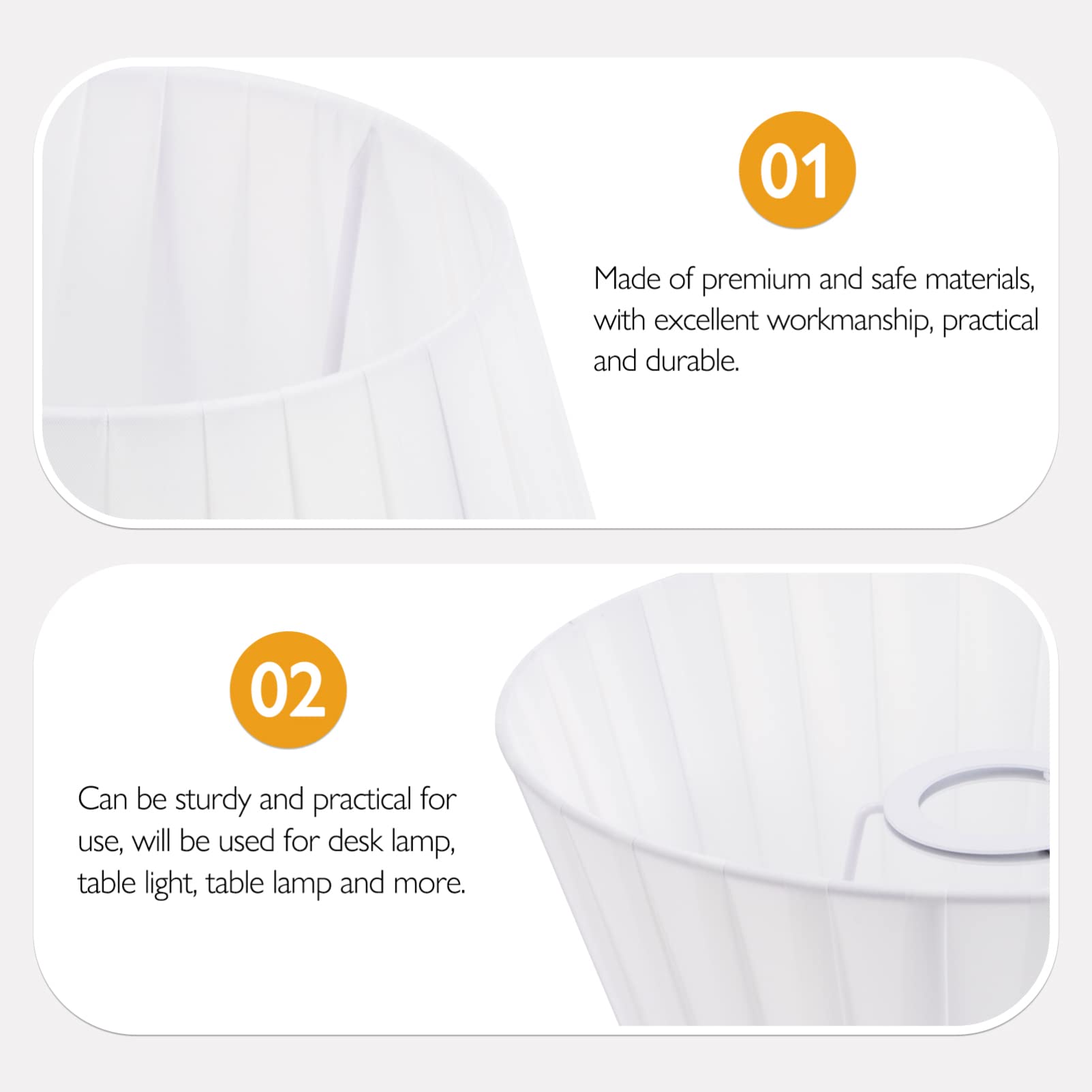 OSALADI White Fabric Lampshade - Floor Drum, Bell, Wall Sconce & Chandelier Cover - Removable Petal Design for Desk & Ceiling Lights - E27 Base - Perfect for Living Room, Bedroom & Office Decor