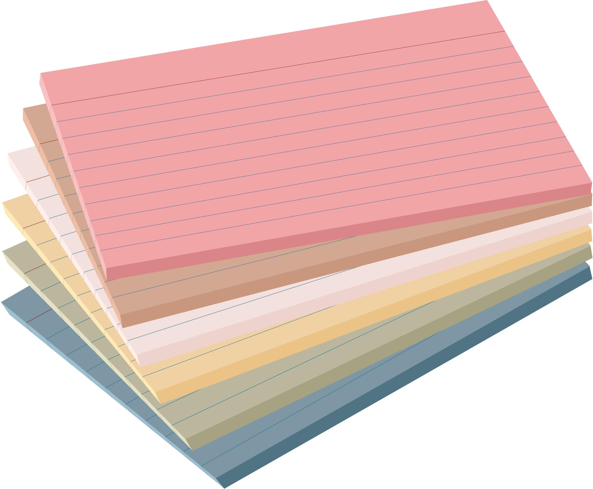 Vintage Colored 4x6 Ruled Index Cards - 156-Pack Study Flashcards for Note Taking, Learning & Memorization | Perfect for School, Home & Office Organization | Aesthetic Lined Notecards for Students & Professionals
