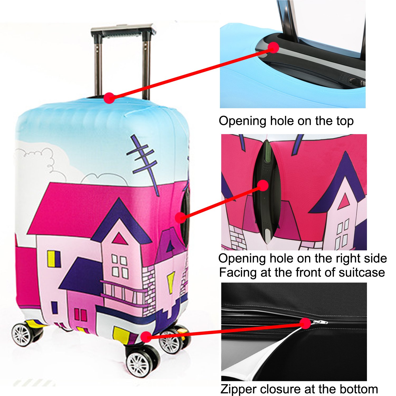 3D Animal Luggage Protector Cover - Cute & Durable Suitcase Protector for 18-32 Inch Bags - Perfect for Travel, Airports & Vacation Trips