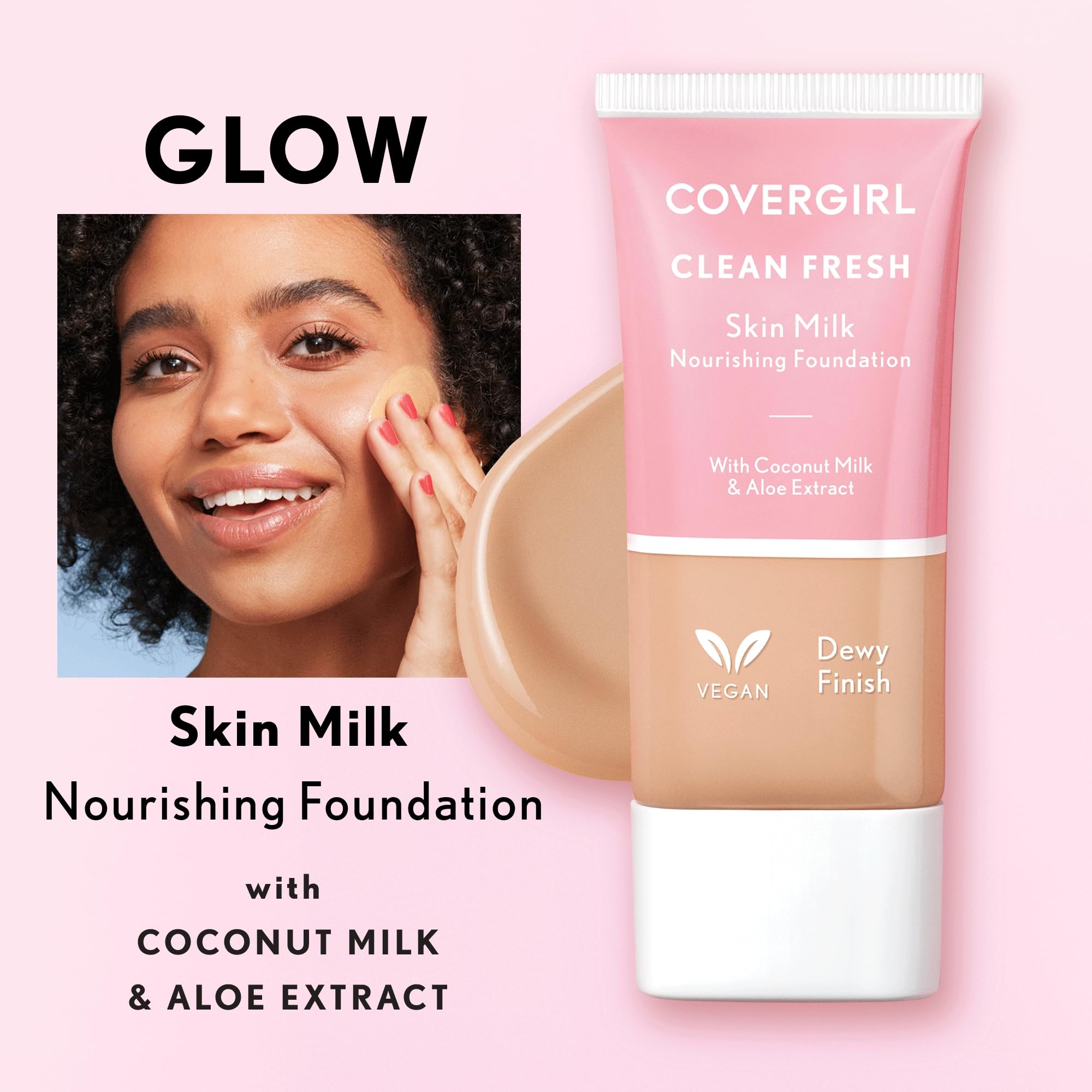 COVERGIRL Clean Fresh Skin Milk Foundation - Rich/Deep Shade, 1 oz | Hydrating, Lightweight & Buildable Coverage | Perfect for Daily Wear & Natural Makeup Looks