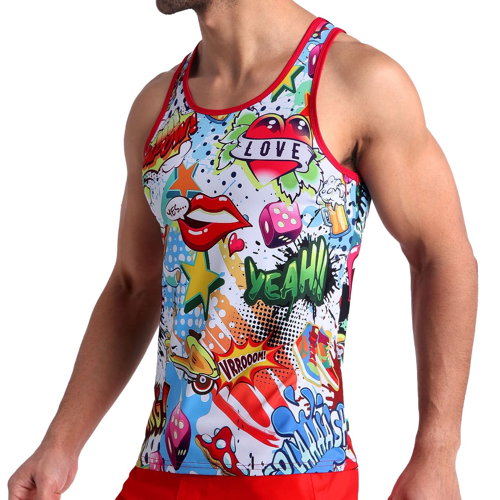 Bang Men's Muscle Tank Top - Sleeveless Athletic Shirt for Gym, Workout & Fitness - Lightweight & Breathable Sportswear for Running, Clubbing & Casual Wear