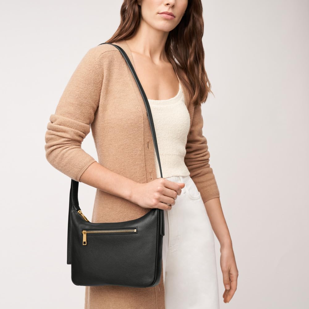 Fossil Women's Logan Leather Zip Card Case Wallet with Keychain - Slim RFID Blocking Wallet for Credit Cards & ID - Perfect for Everyday Use, Travel & Gifting