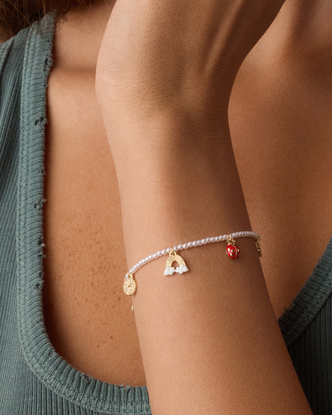 Lucky Mini Charm Bracelet for Women - Dainty Adjustable Gold & Silver Jewelry Gift for Her - Perfect for Birthday, Anniversary, Valentine's Day