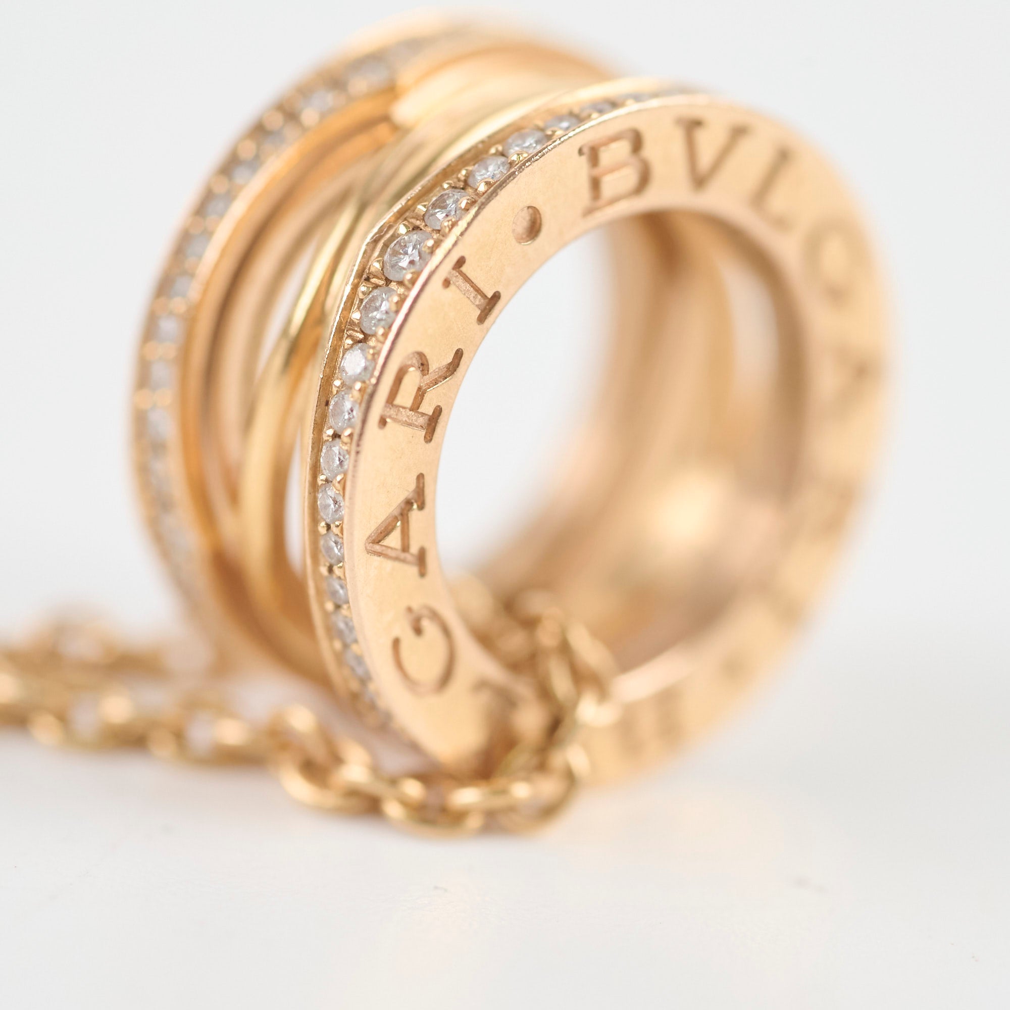 Bvlgari B.Zero1 Diamond Pendant Necklace in 18K Rose Gold for Women - Luxury Jewelry Gift for Anniversary, Valentine's Day & Special Occasions