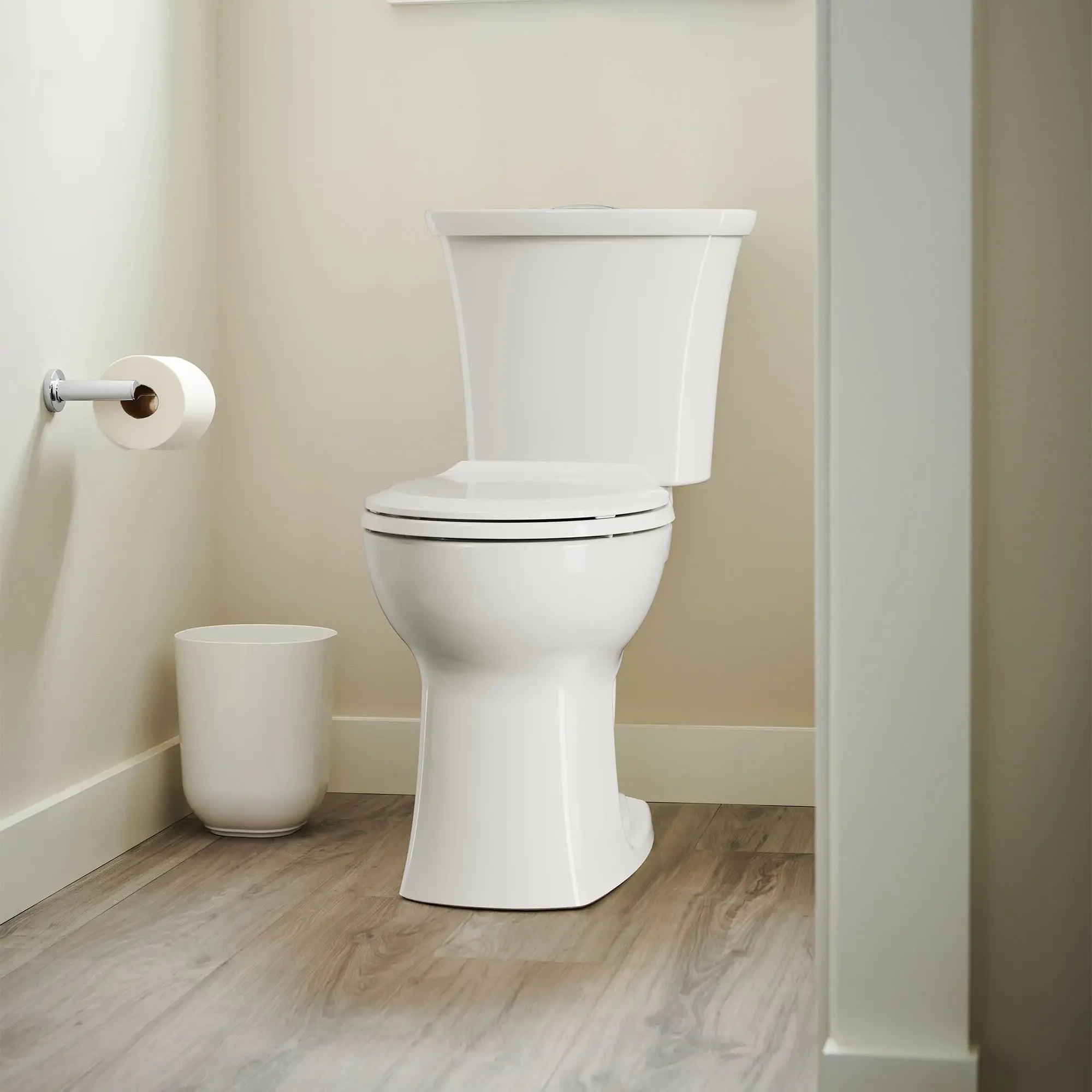 Edgemere® Dual Flush Round Front Toilet - 1.6 GPF/6.0 LPF & 1.1 GPF/4.2 LPF Water Saving, Chair Height with Soft Close Seat & Wax Ring Included - Perfect for Small Bathrooms & Modern Homes