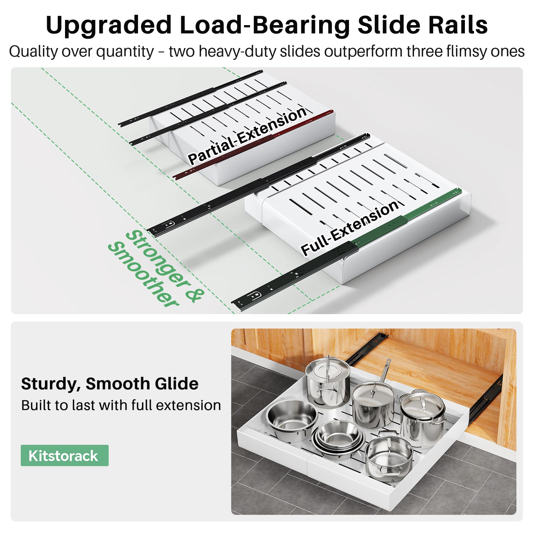 Heavy Duty Pull Out Cabinet Organizer - Expandable (11.7
