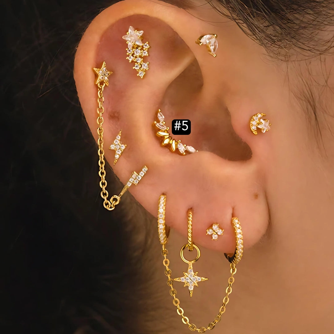 16G Evil Eye Hamsa Flat Back Tragus Daith Earrings for Women - Stainless Steel Cartilage Hoop Earring for Helix, Conch, Rook Piercing | Perfect for Everyday Wear, Spiritual Protection & Boho Jewelry Collection
