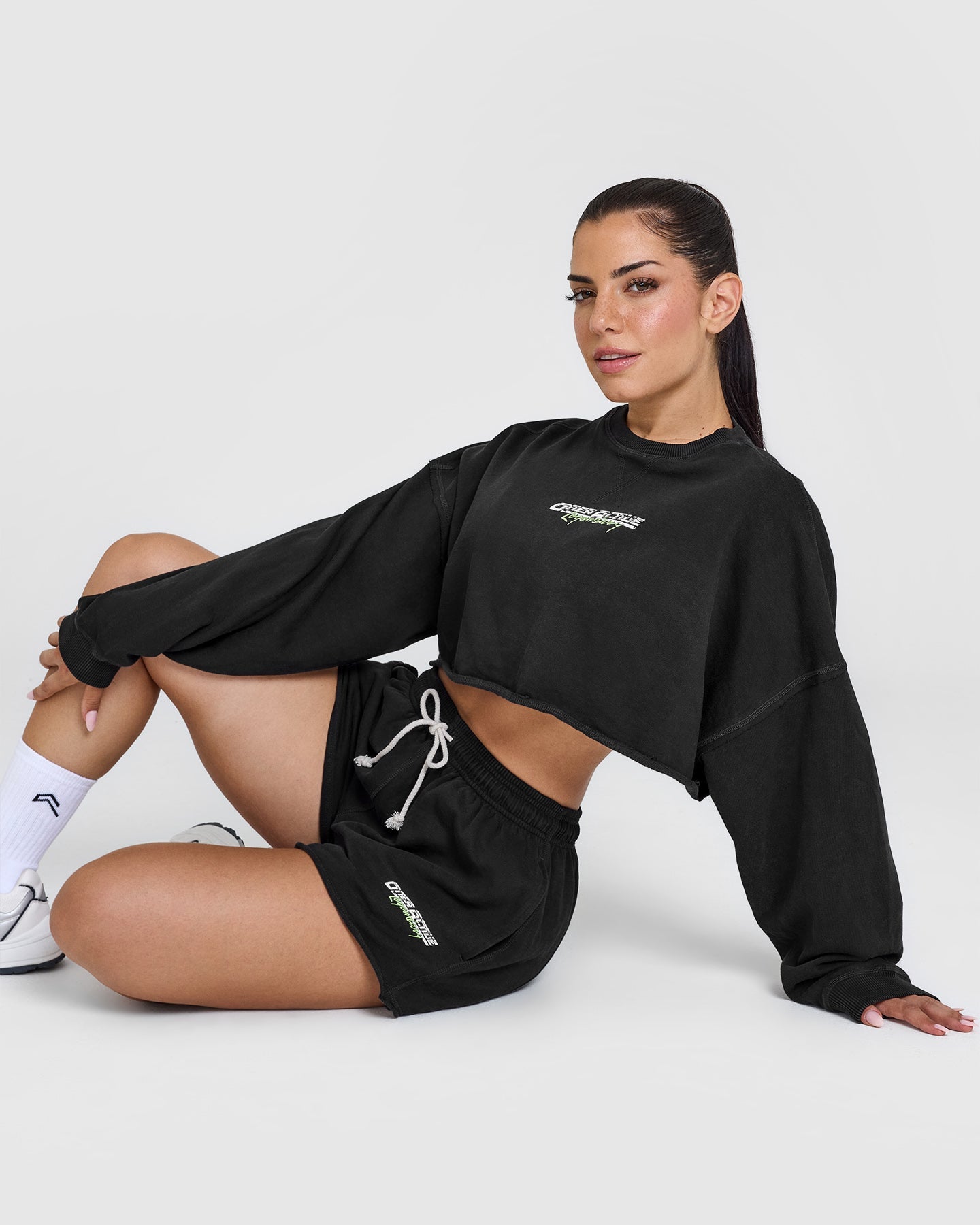 Raw Lounge Oversized Graphic Shorts in Washed Black | Comfortable Casual Wear for Men & Women | Perfect for Summer, Beach, Gym and Lounge