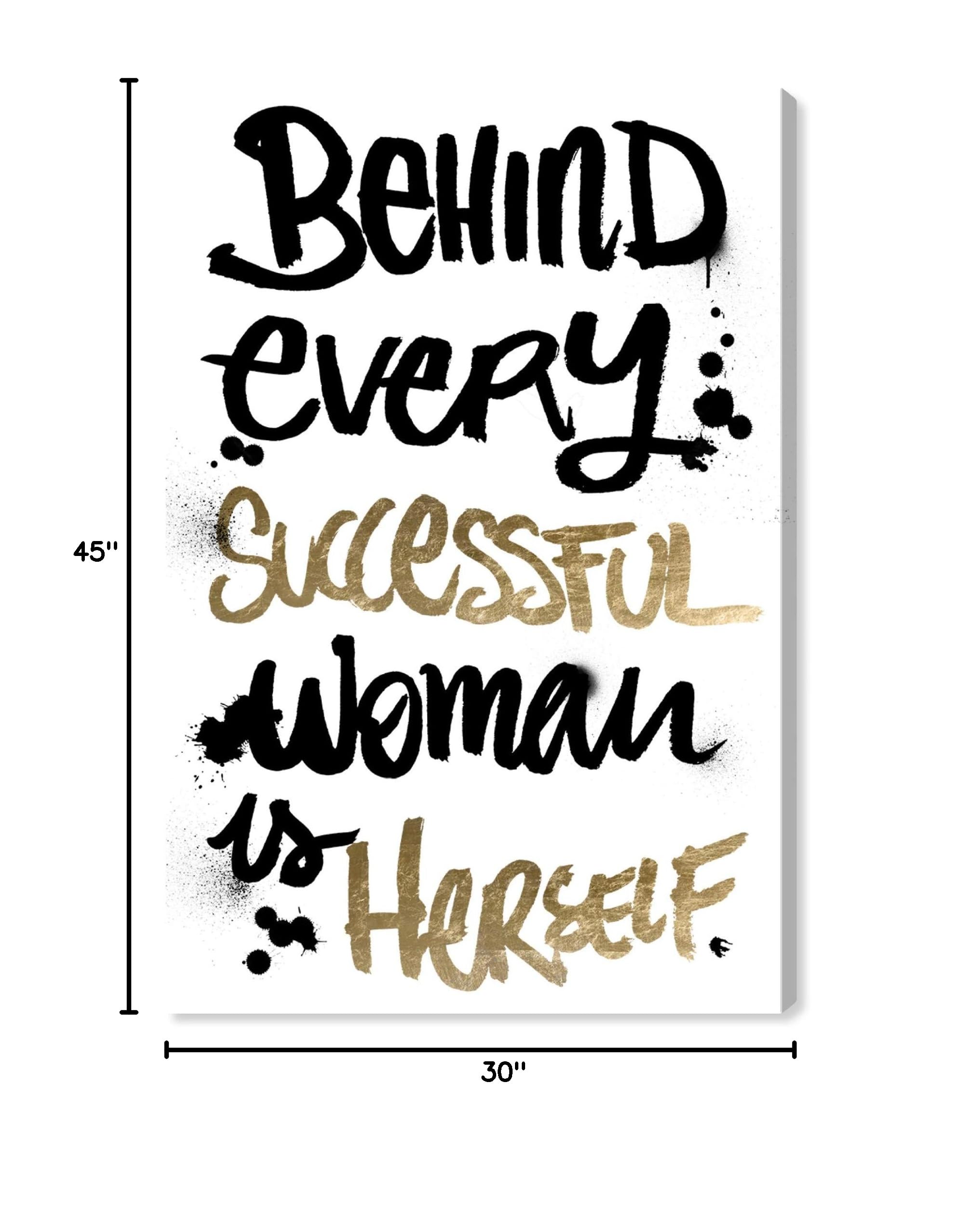 Oliver Gal Artist Co. 'Successful Woman' Motivational Wall Art Canvas Print - Gray 30x45 Inches - Inspirational Home & Office Decor for Women Entrepreneurs