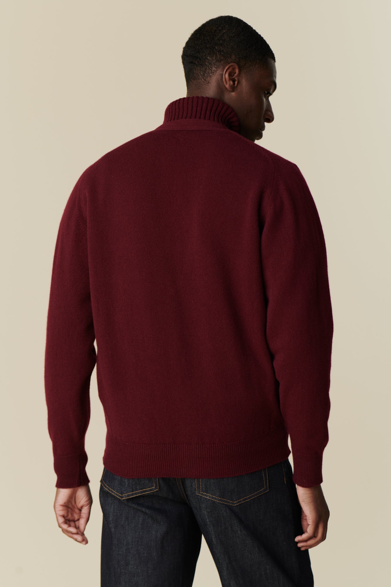 Men's Lambswool Cardigan Sweater - Burgundy Red Soft Warm Knit Pullover for Fall Winter - Perfect for Casual Outfits, Office Wear & Cozy Nights