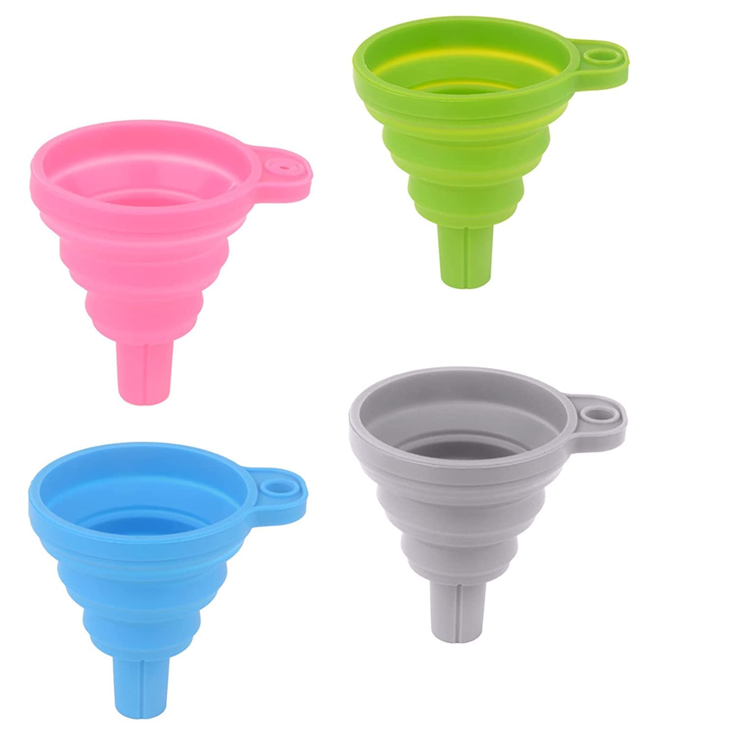 BHUMA Collapsible Silicone Funnel - Foldable Kitchen Funnel for Liquid & Powder Transfer - Reusable Water Bottle Funnel (2 Pack) - Perfect for Cooking, Baking, Camping & DIY Projects