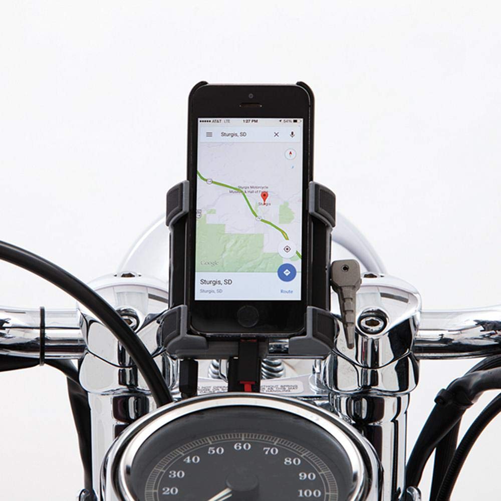Ciro 50213 Bike Phone Mount with USB Charger - Universal Handlebar Smartphone & GPS Holder for Motorcycle, Bicycle, Scooter - Fits 7/8