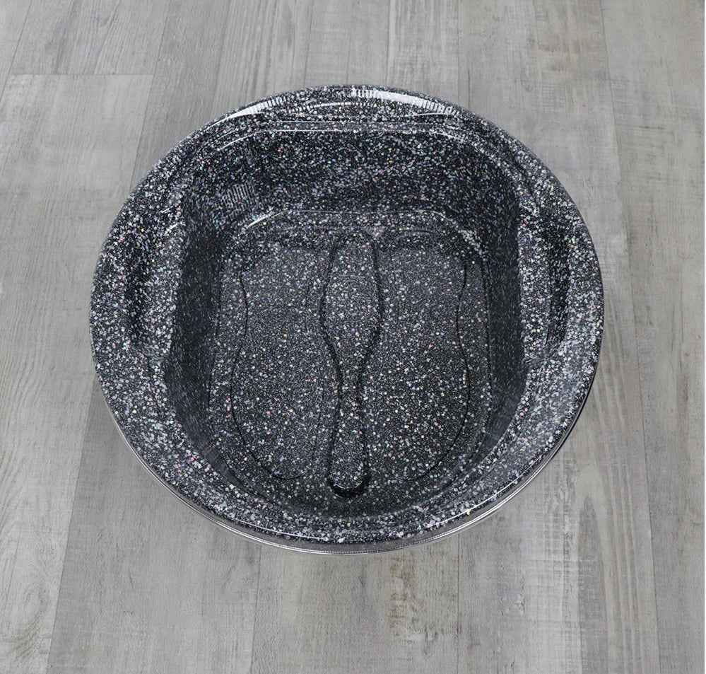 Sparkling Glitter Pedicure Bowl for At-Home Spa & Salon - Non-Slip Foot Soaking Tub with Massage Beads for Relaxation & Nail Care