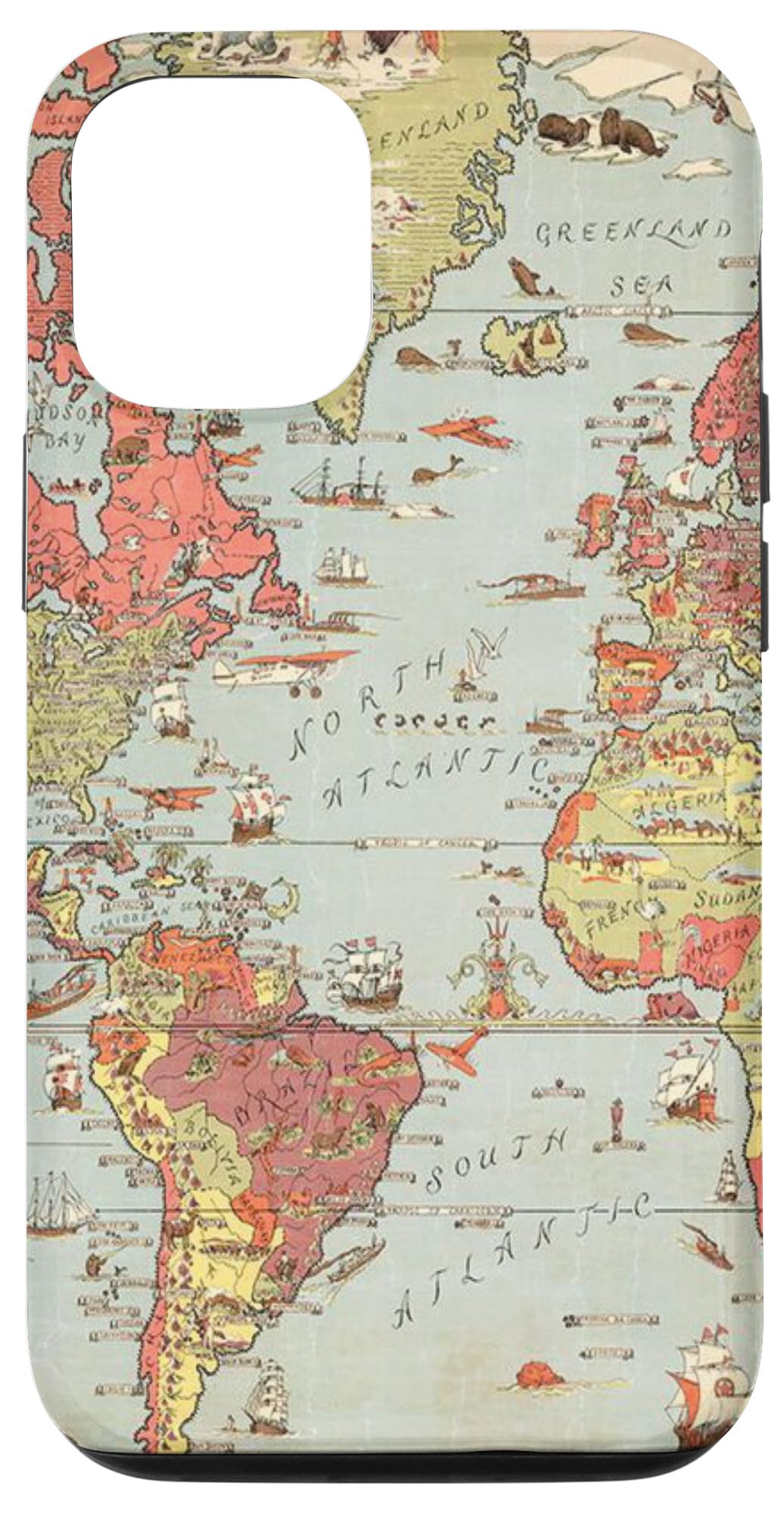 Vintage World Map Phone Case for iPhone 12/12 Pro - Antique Style Protective Cover with Scratch-Resistant Design - Perfect for Travelers & History Lovers (Ideal for Daily Use, Gifts & Adventure Trips)
